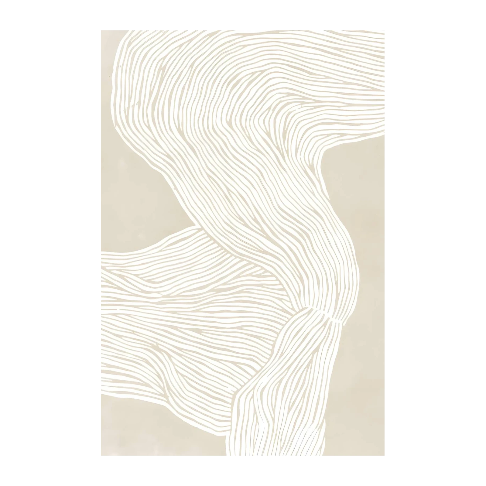 Abstract Beige Flow Wall Art