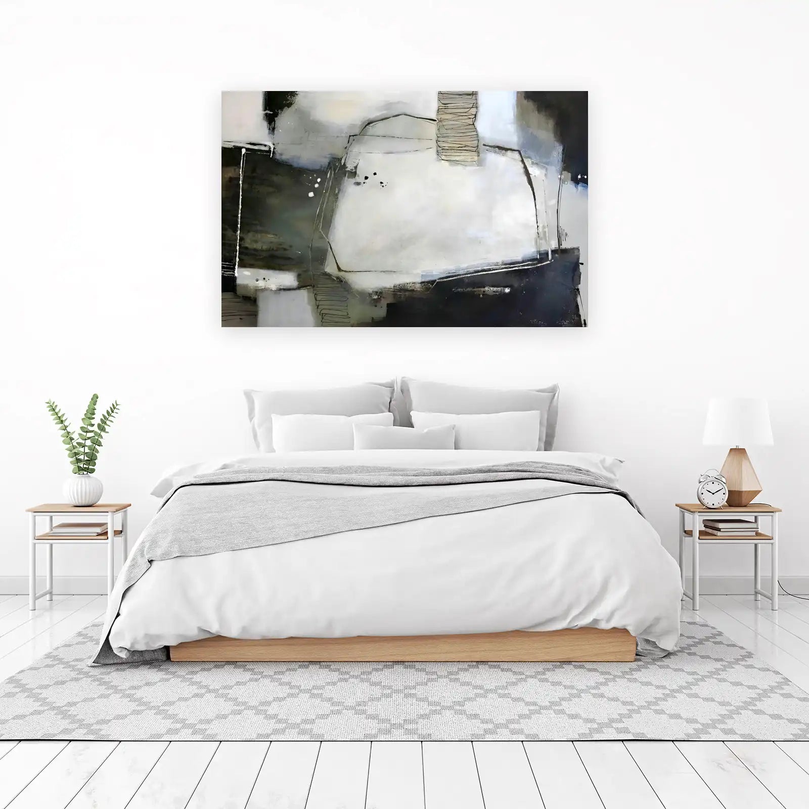 Abstract Monochrome Textured Wall Art