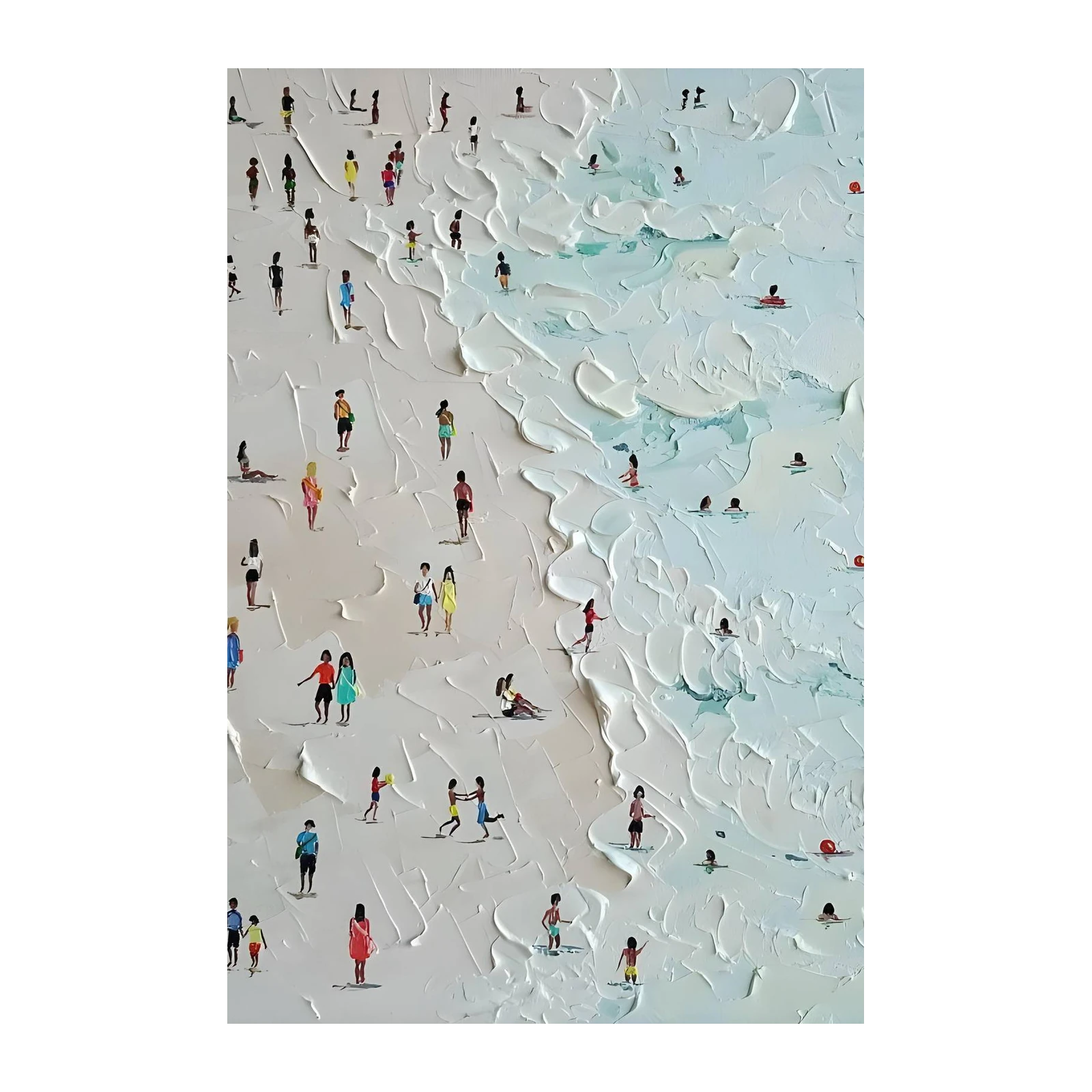 Summer Beach Scene Textured Wall Art