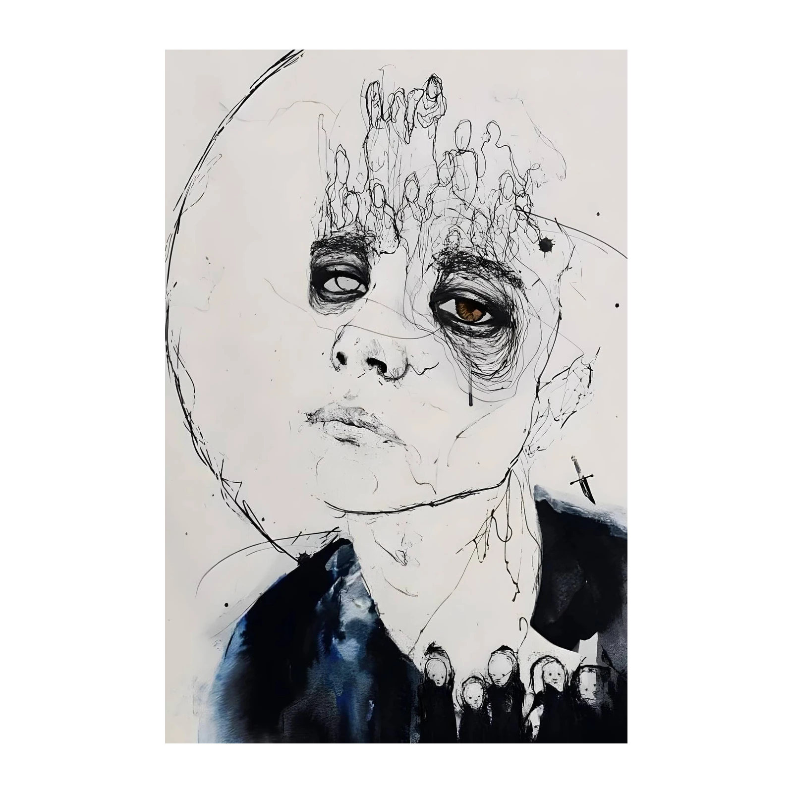 Expressive Portrait Abstract Wall Art