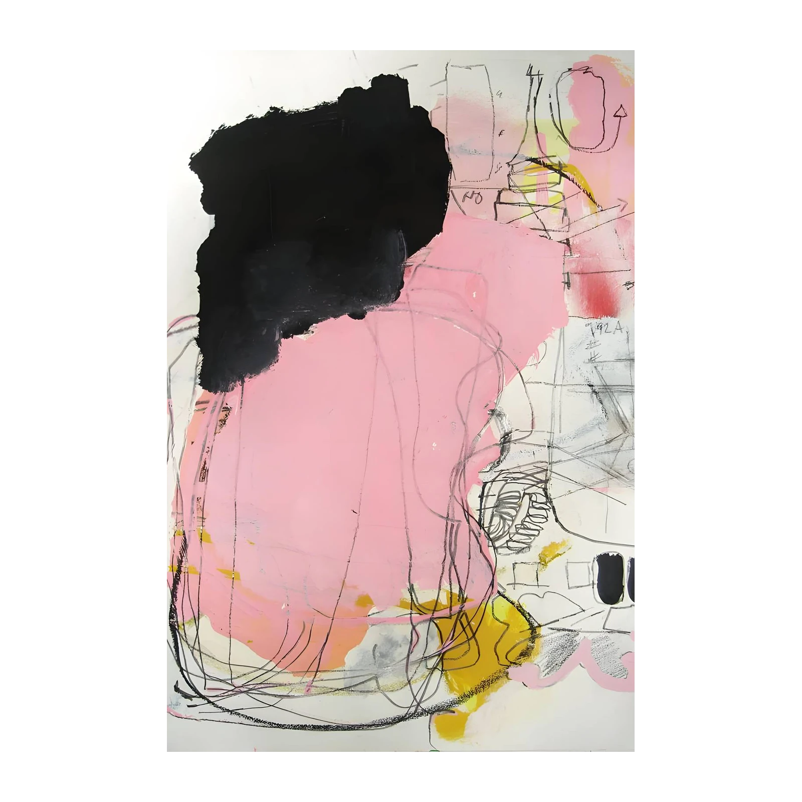 Abstract Pink & Black Art Wall Art