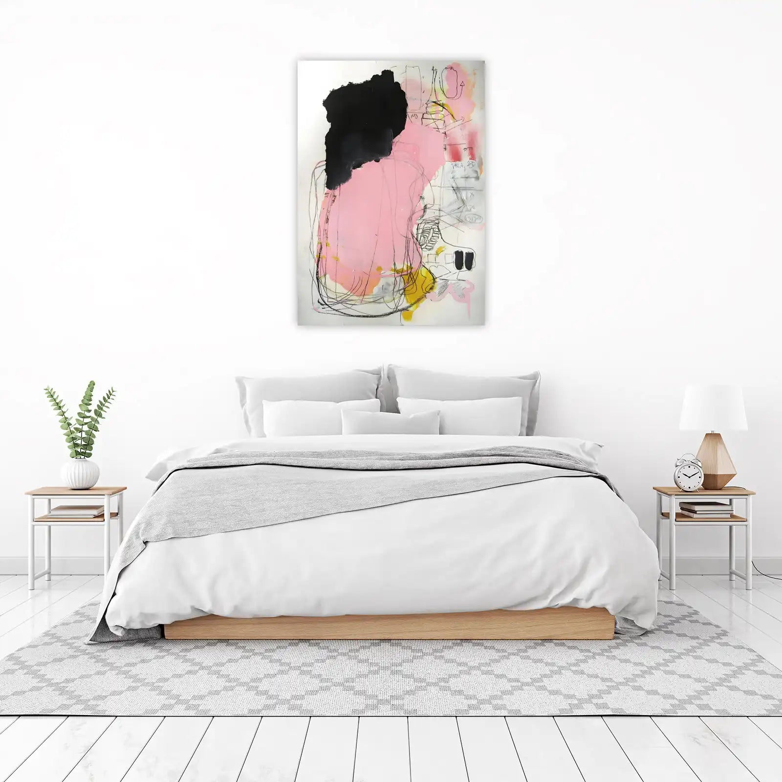 Abstract Pink & Black Art Wall Art