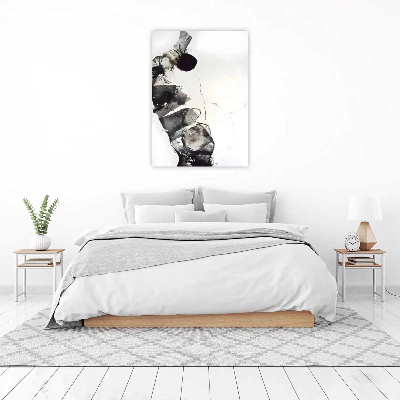 Abstract Monochrome Figure Wall Art