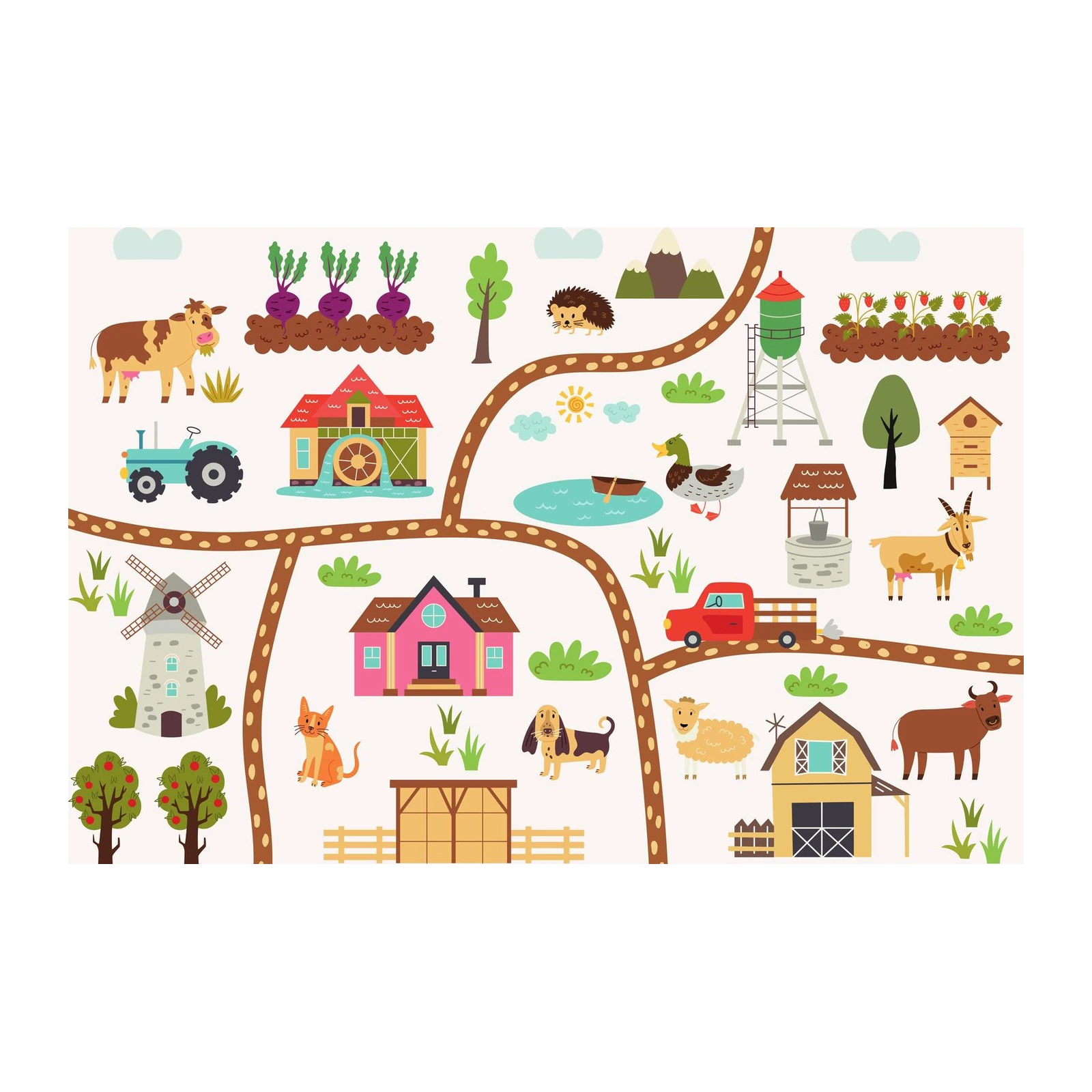 Whimsical Farm Adventure Wall Art
