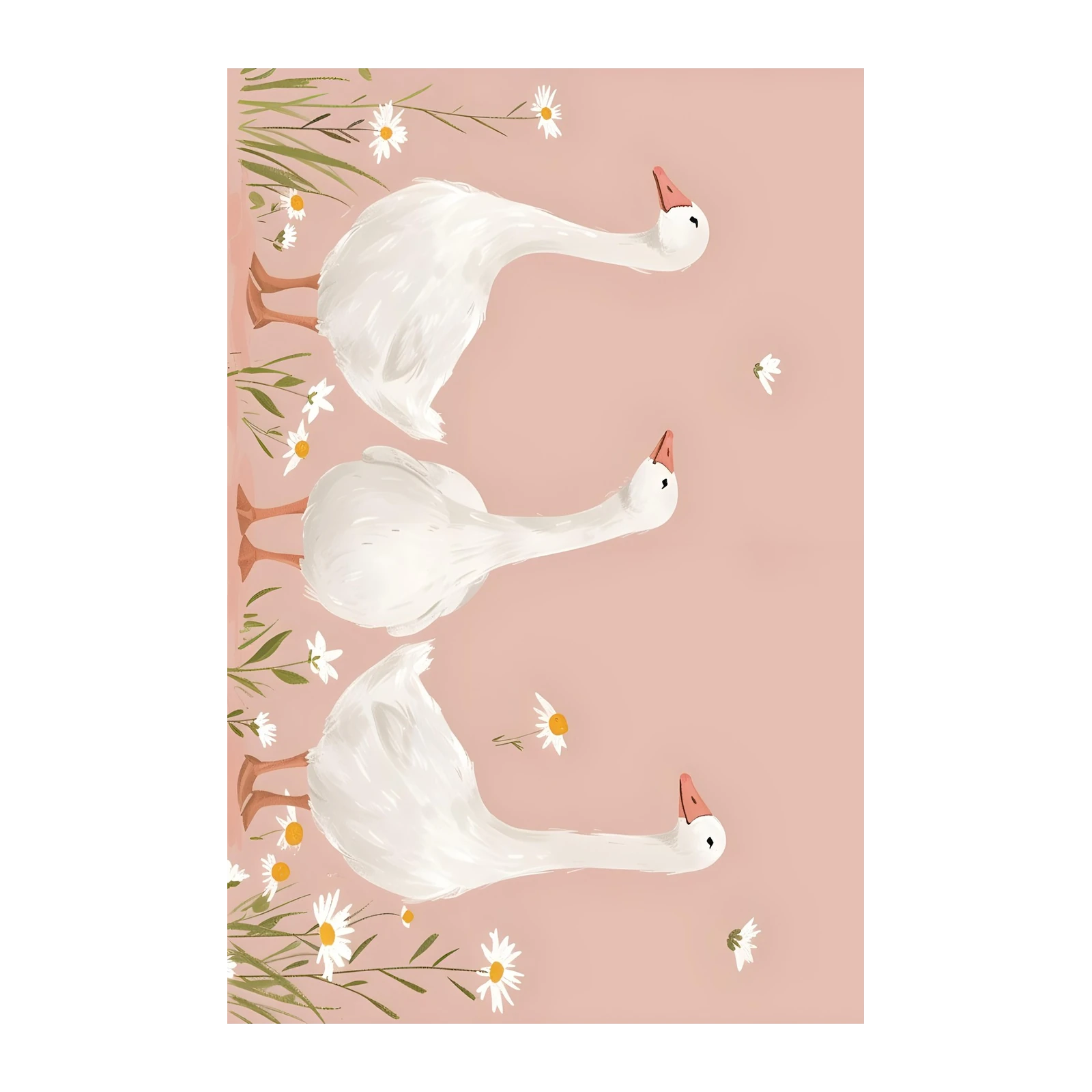 Charming Goose & Daisy Field Wall Art