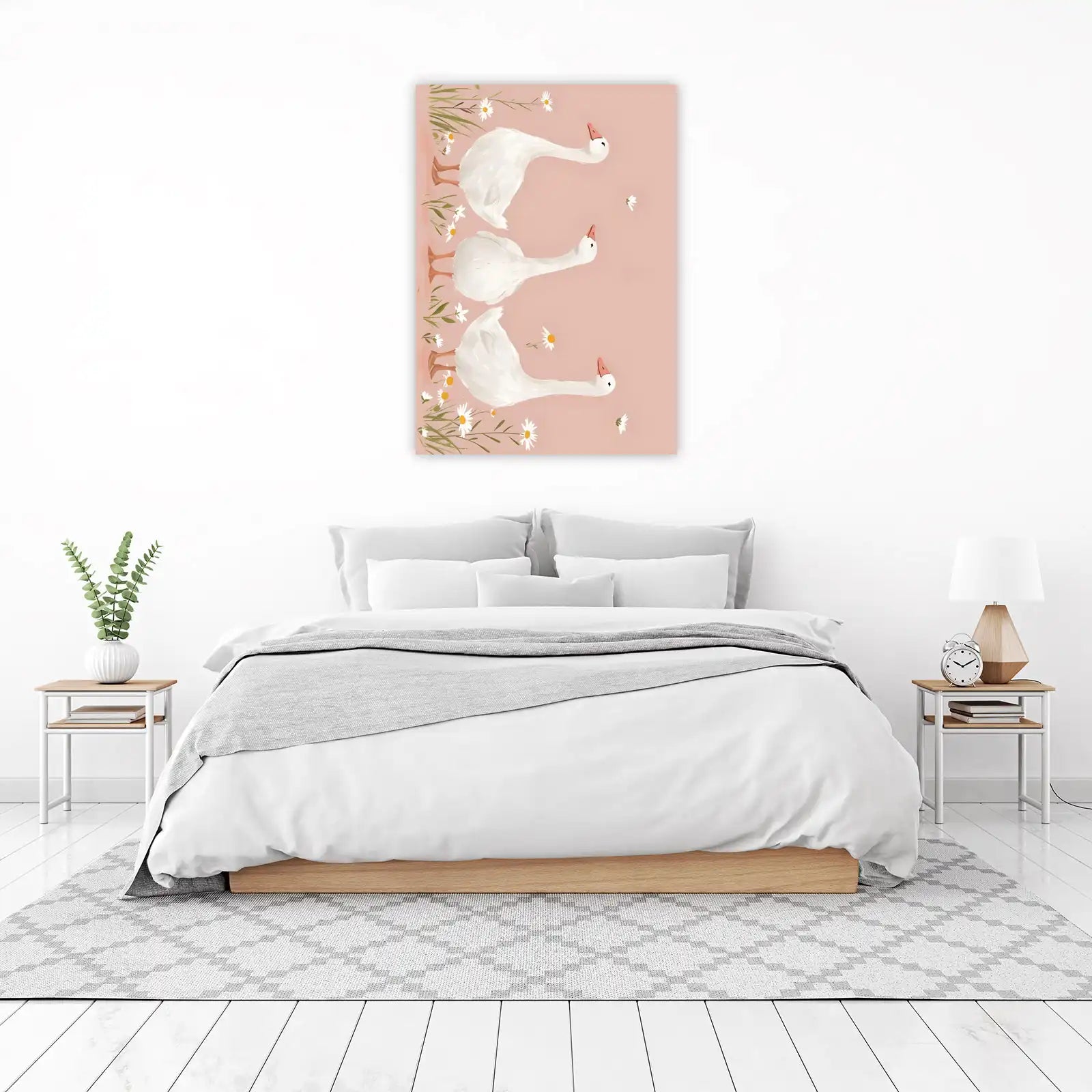 Charming Goose & Daisy Field Wall Art