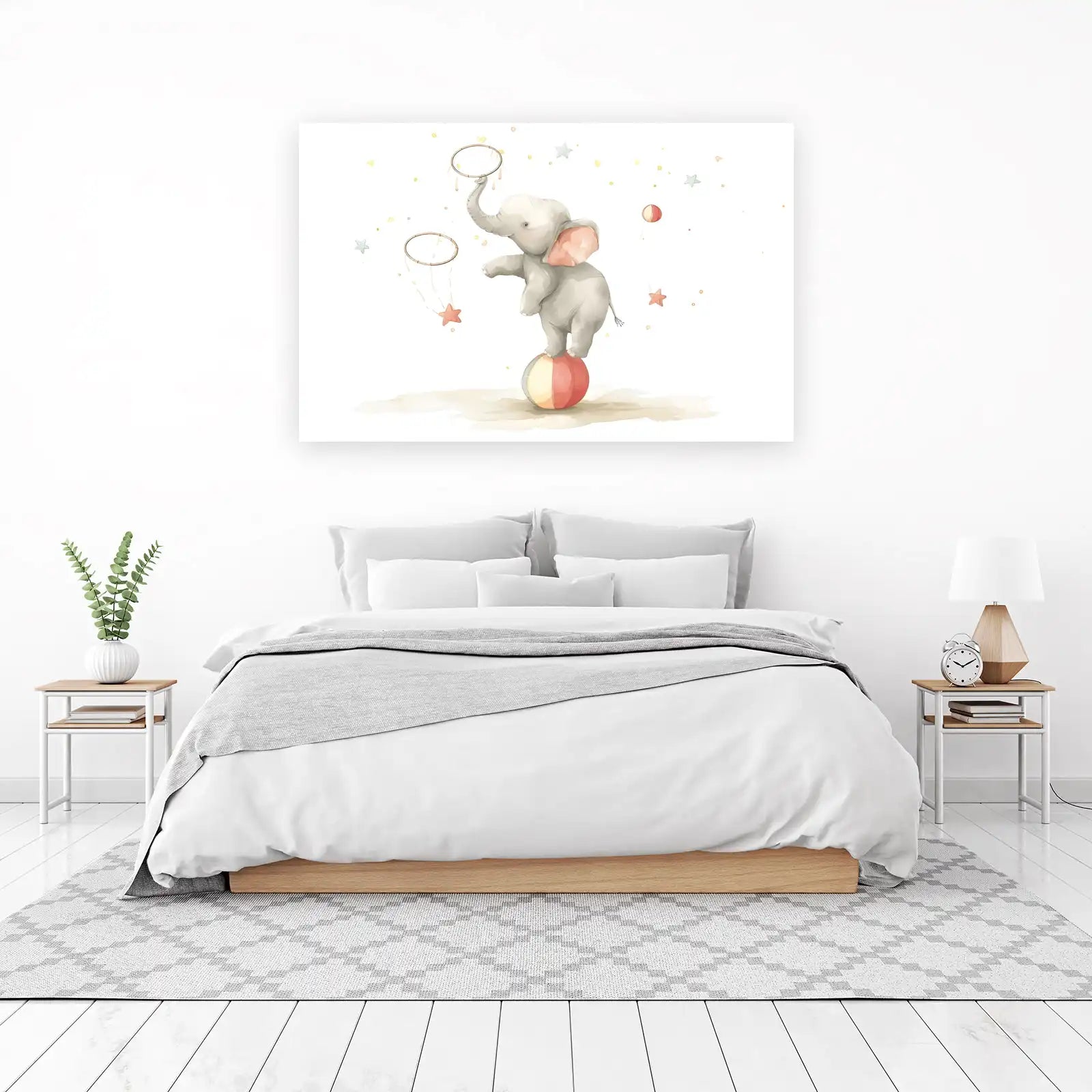 Whimsical Balancing Elephant Nursery Wall Art