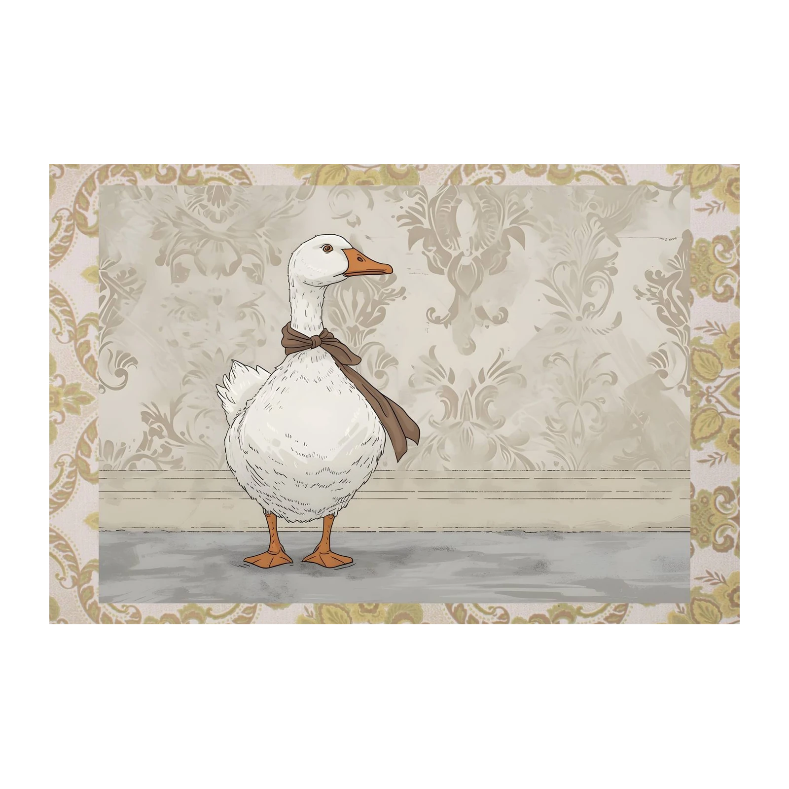 Whimsical Goose with Tie Wall Art