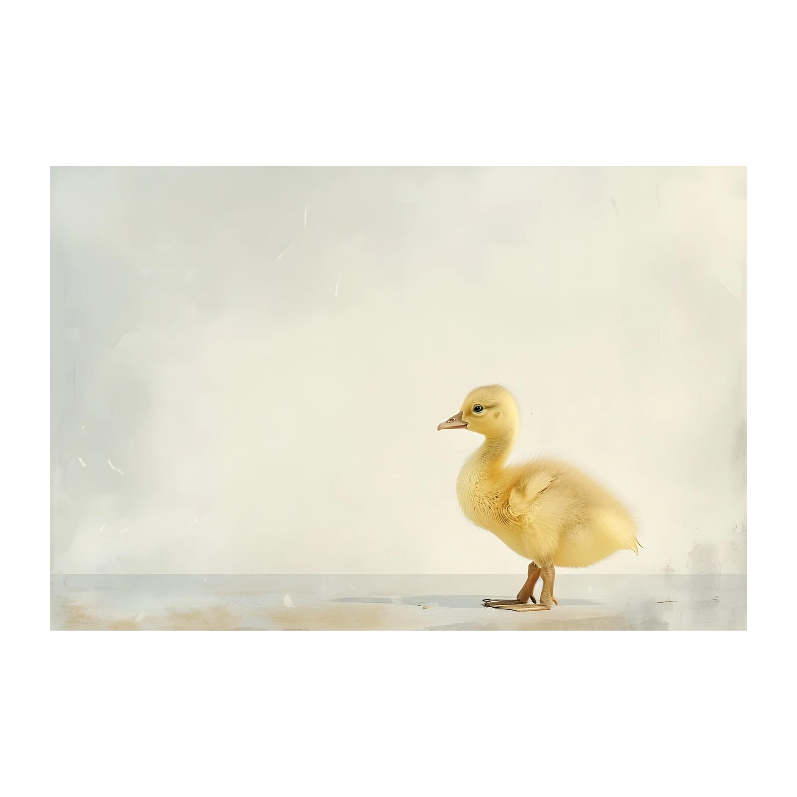 Adorable Baby Goose on White Wall Art