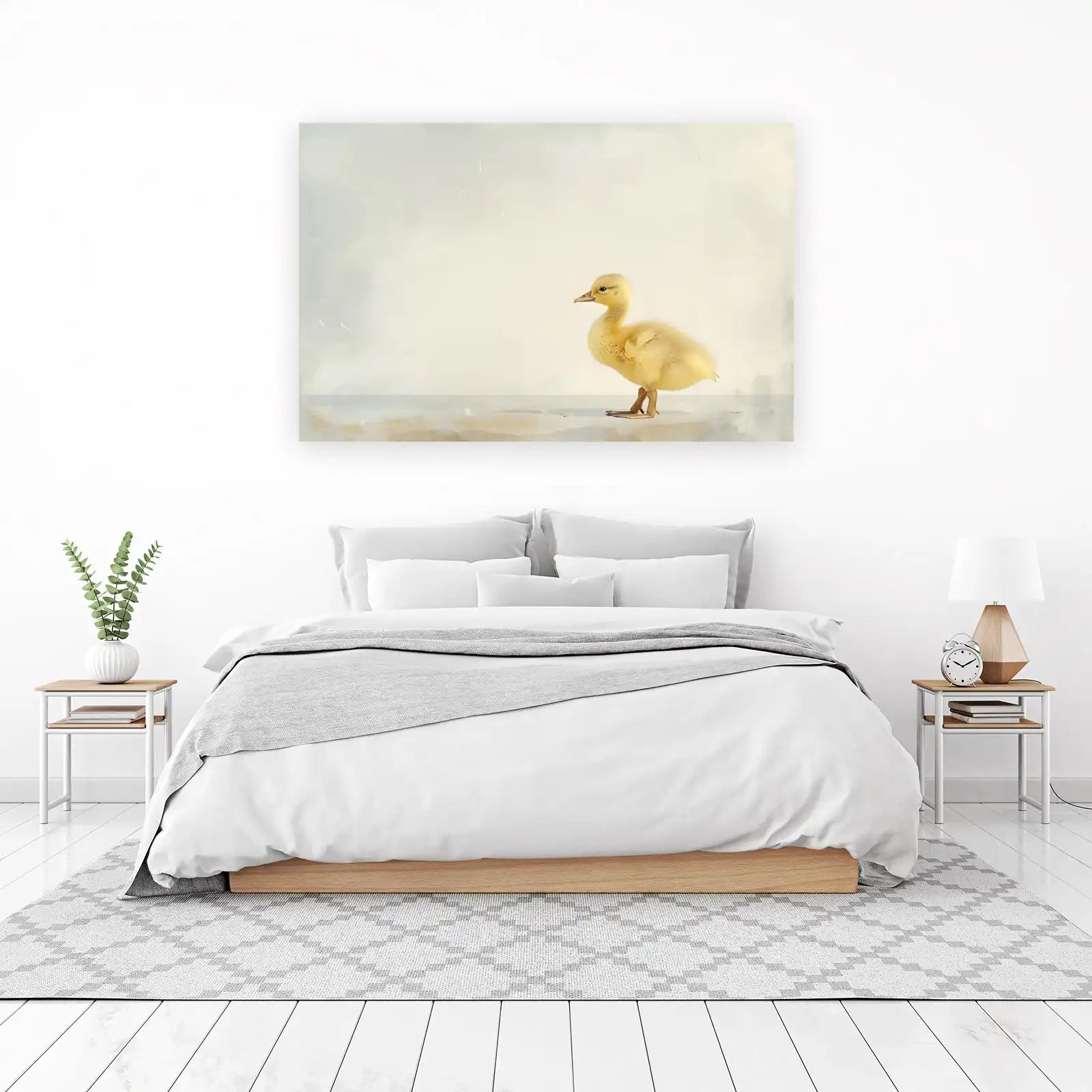 Adorable Baby Goose on White Wall Art
