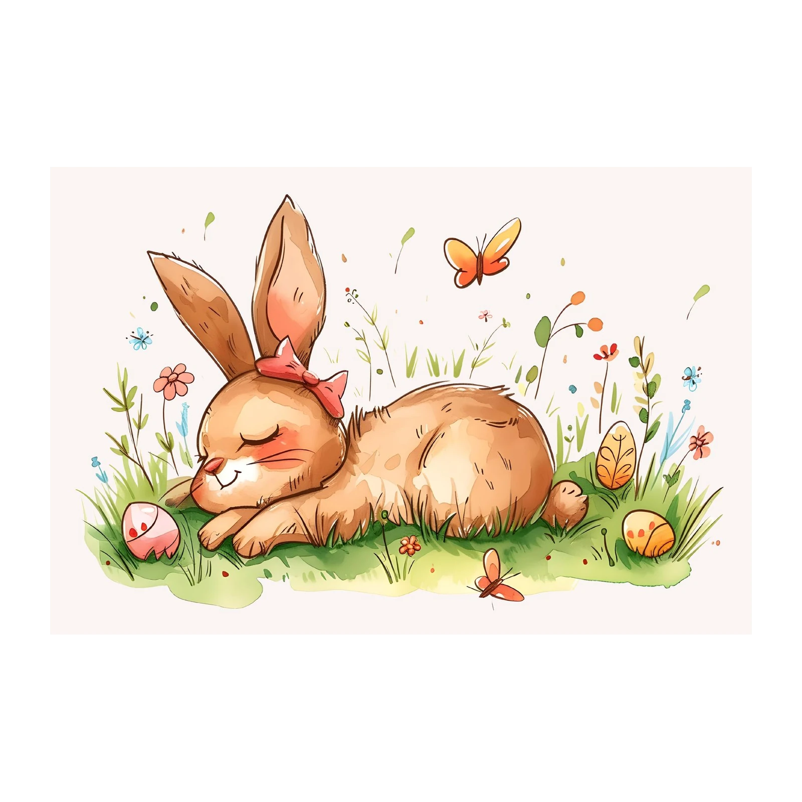 Adorable Sleeping Bunny Easter Art Wall Art