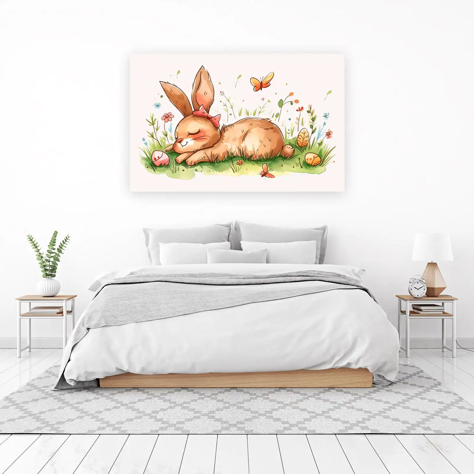 Adorable Sleeping Bunny Easter Art Wall Art