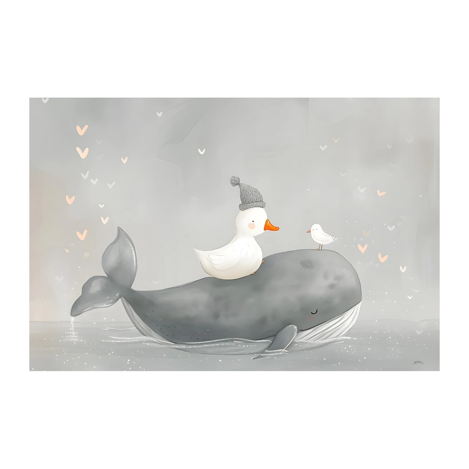 Whimsical Duck & Whale Adventure Wall Art