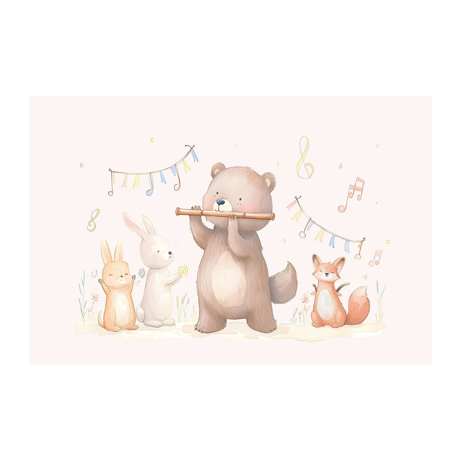 Whimsical Forest Friends Music Time Wall Art