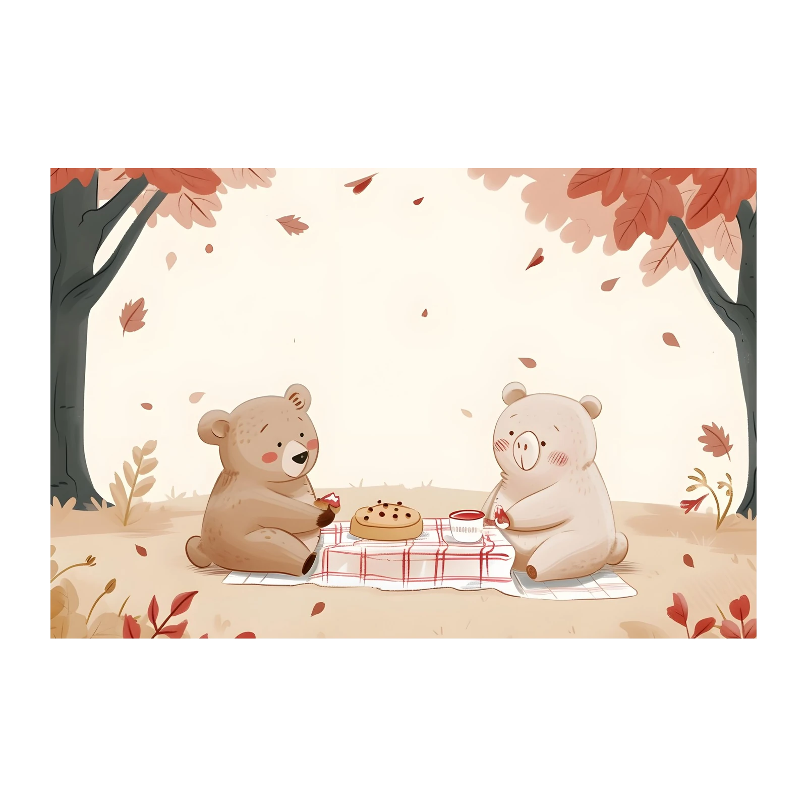Cozy Bear Picnic Autumn Wall Art