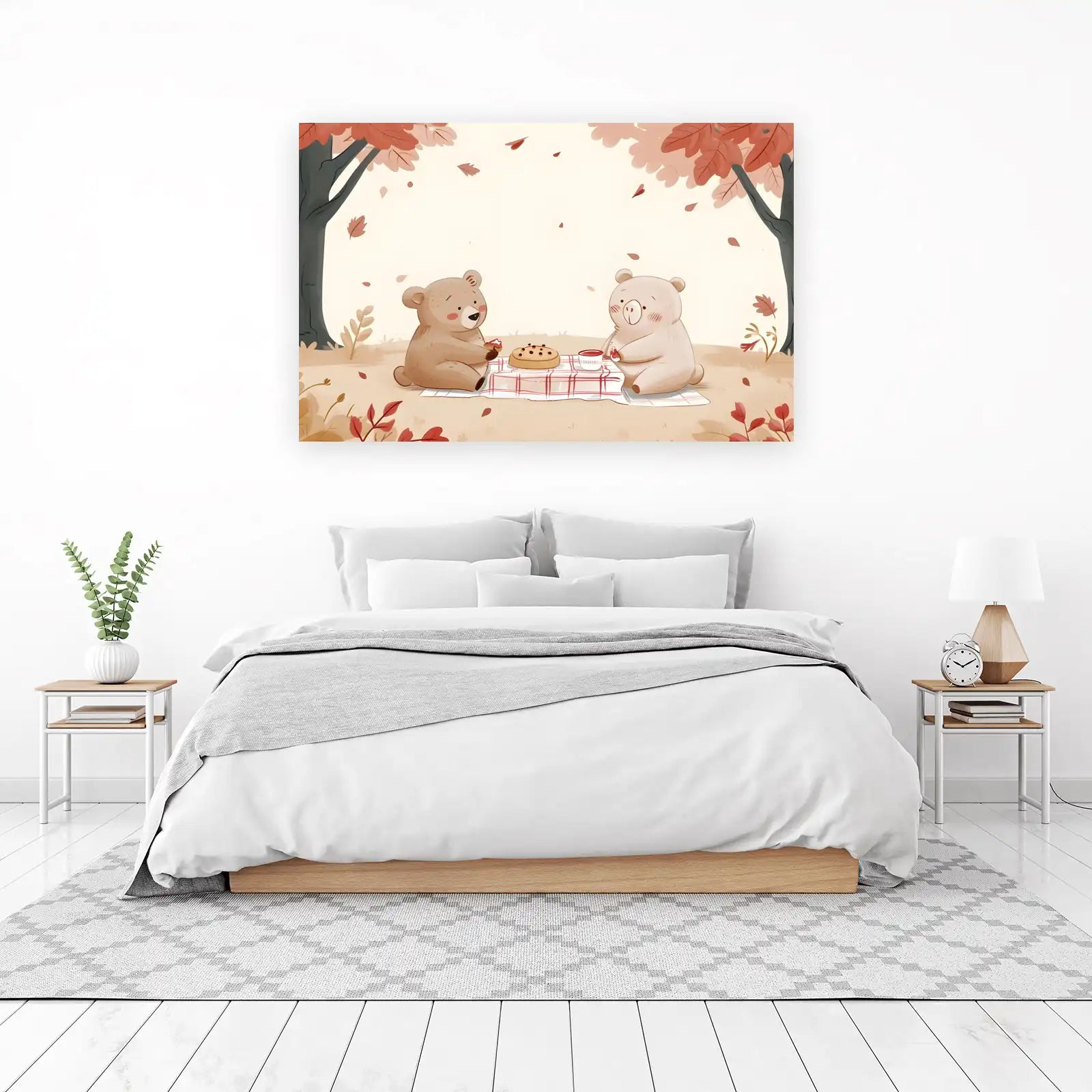 Cozy Bear Picnic Autumn Wall Art