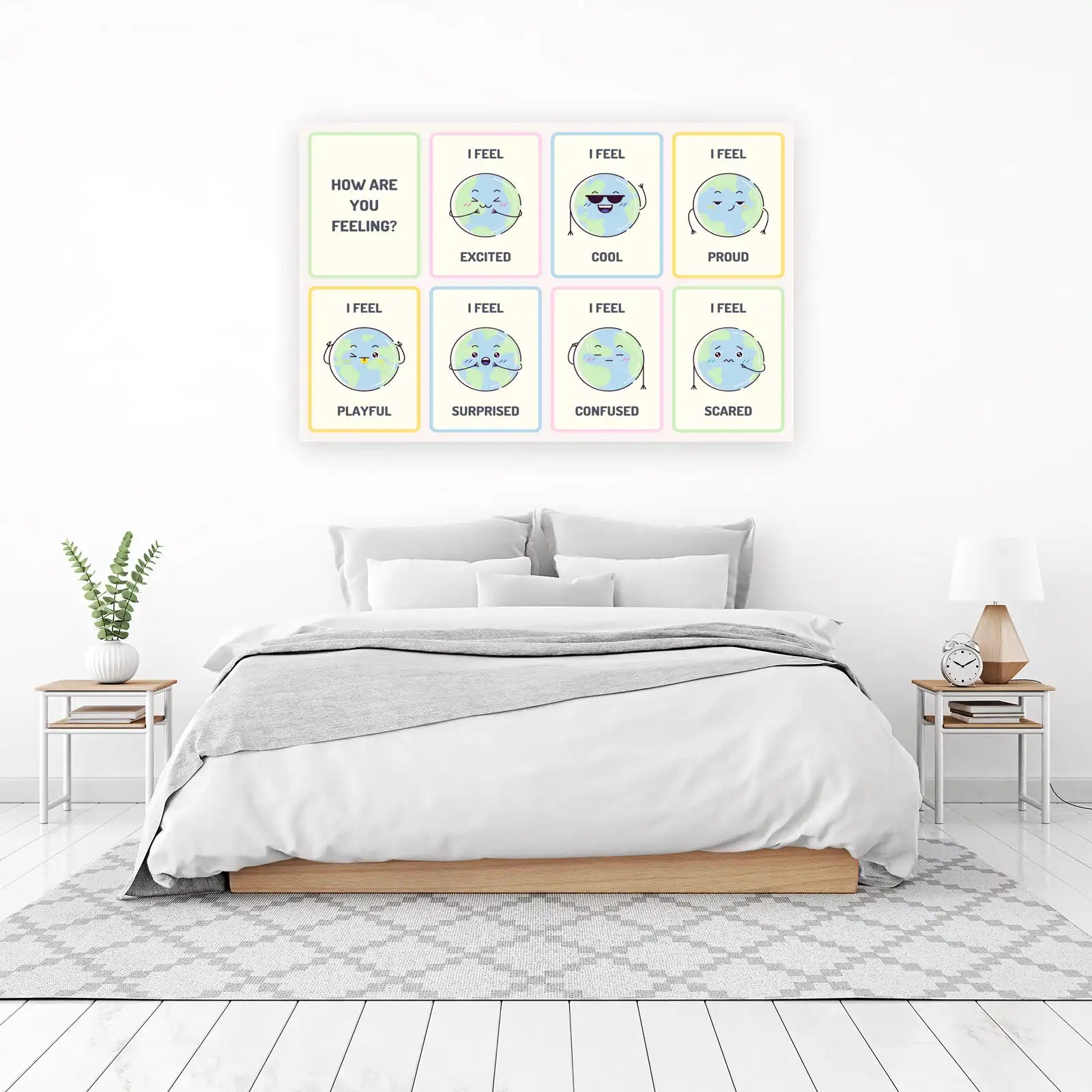 Emotions of Earth Cute Planet Wall Art
