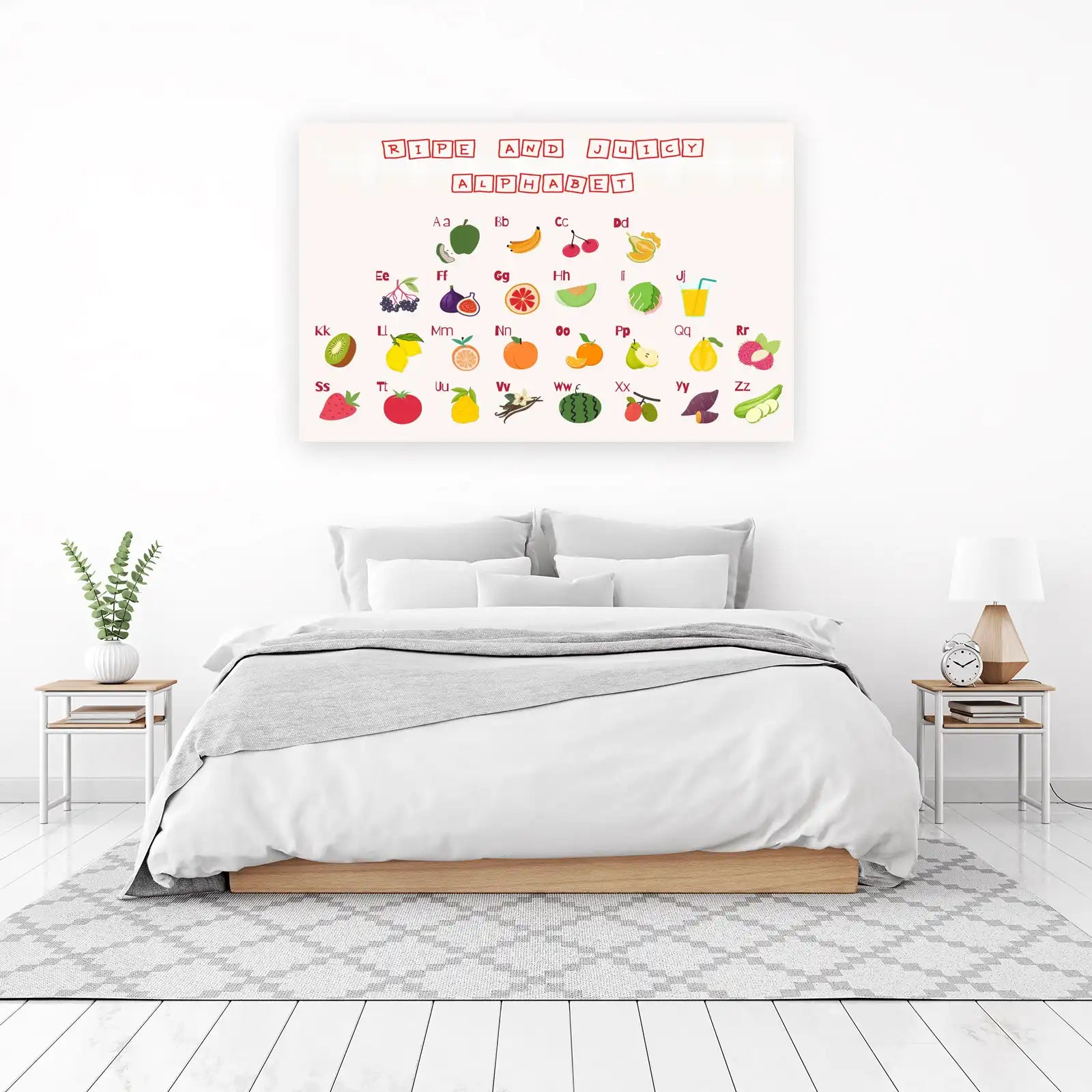 Ripe & Juicy Alphabet Fruit Art Wall Art