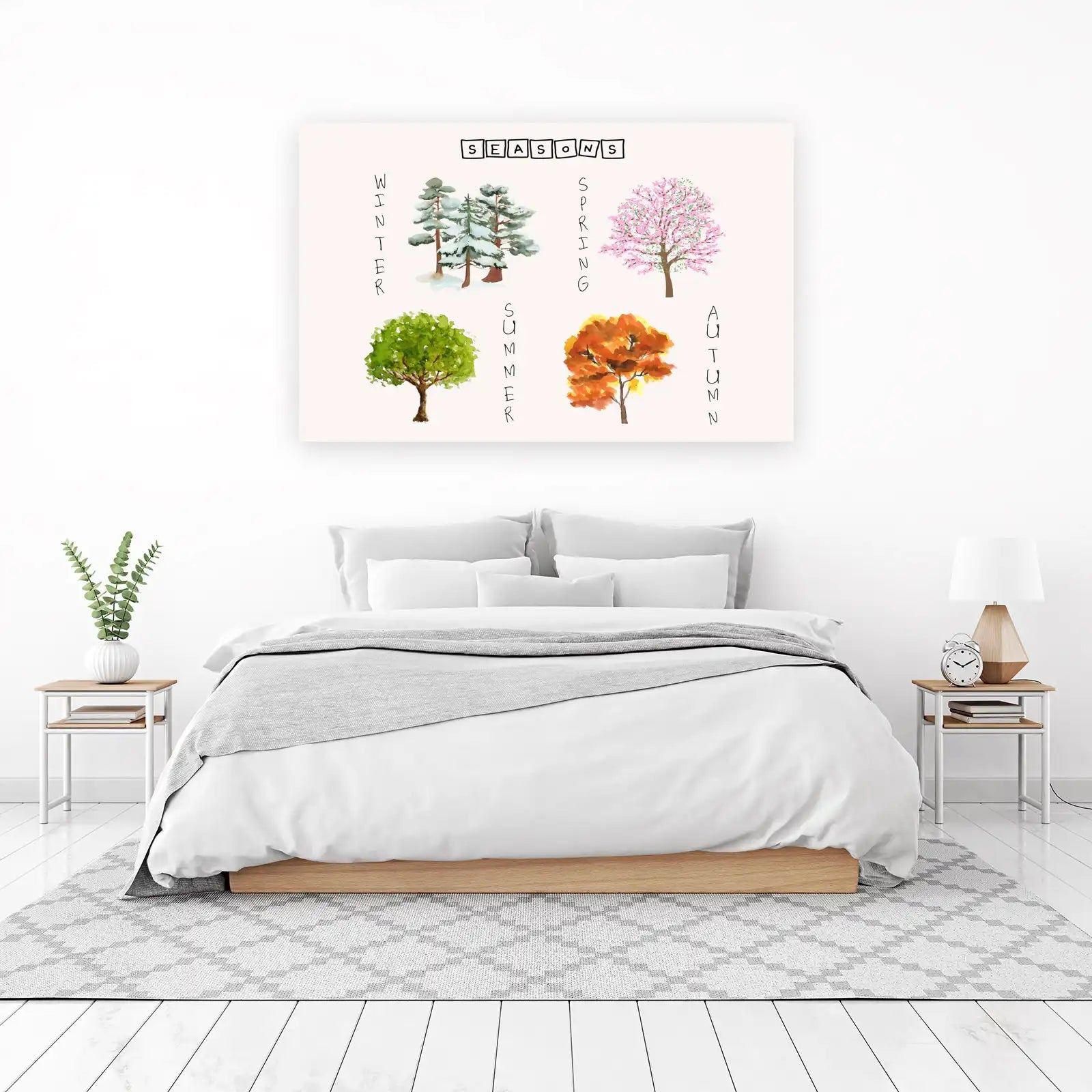 Watercolor Seasons Tree Wall Art