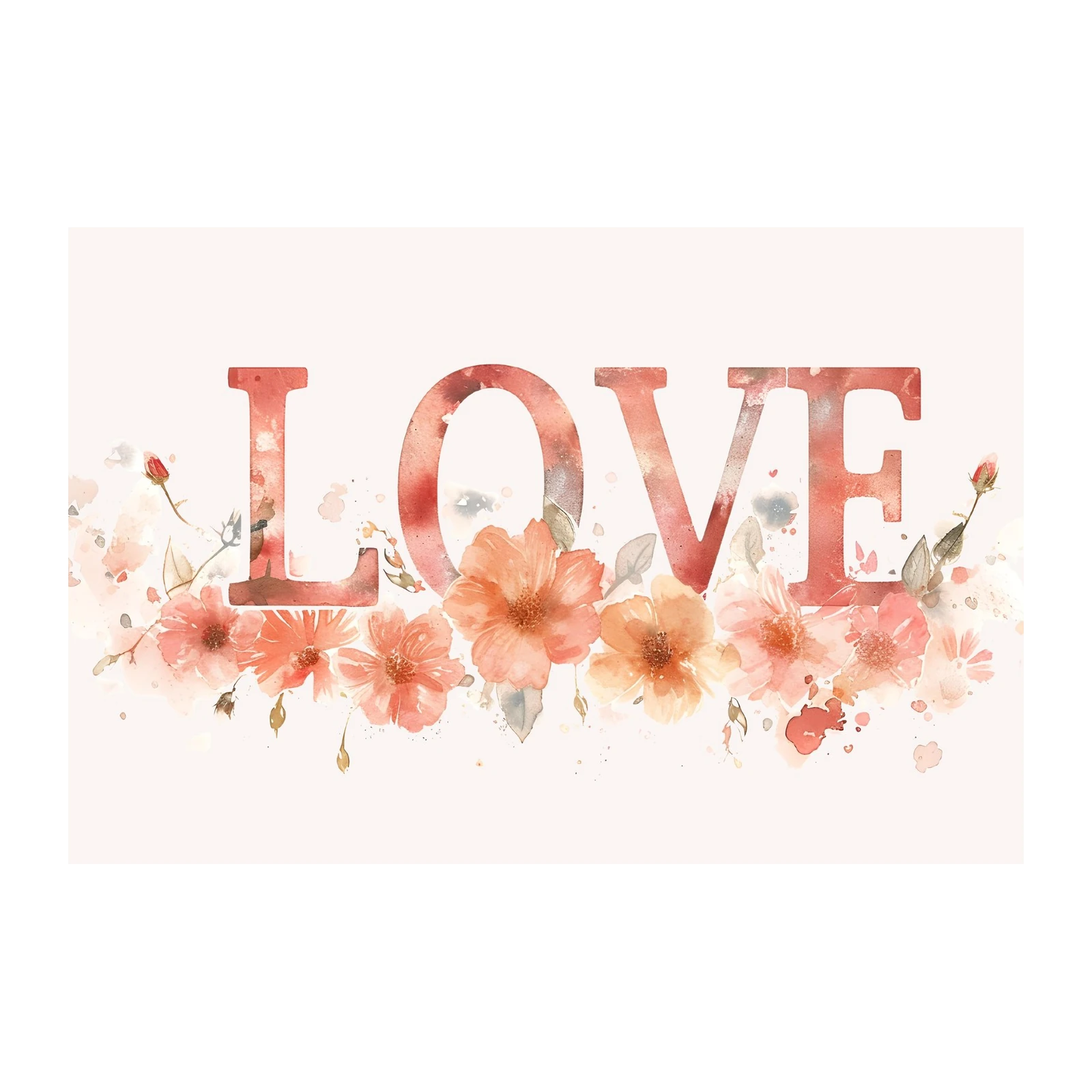 Romantic Floral LOVE Wall Art
