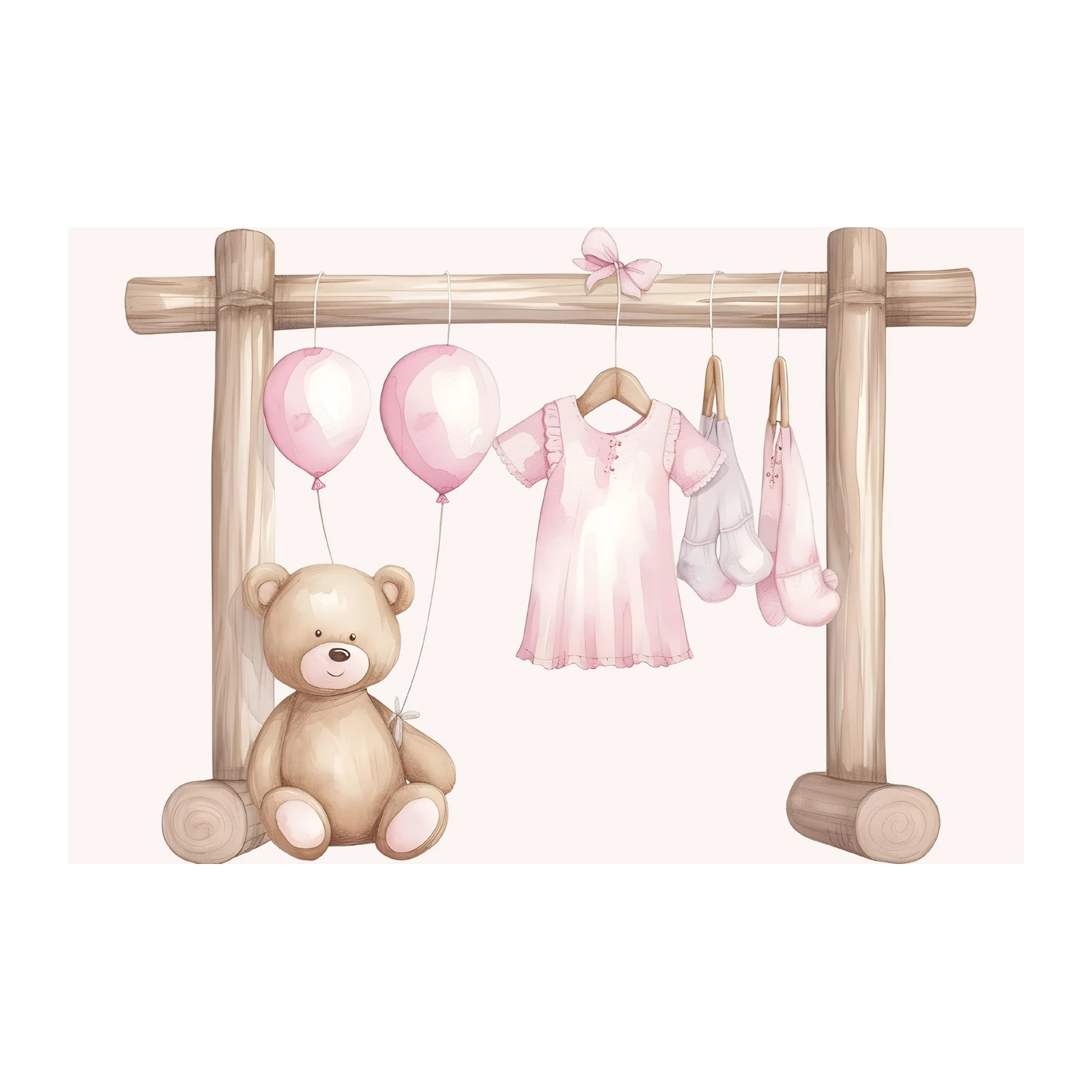 Sweet Dreams Bear & Baby Clothes Wall Art