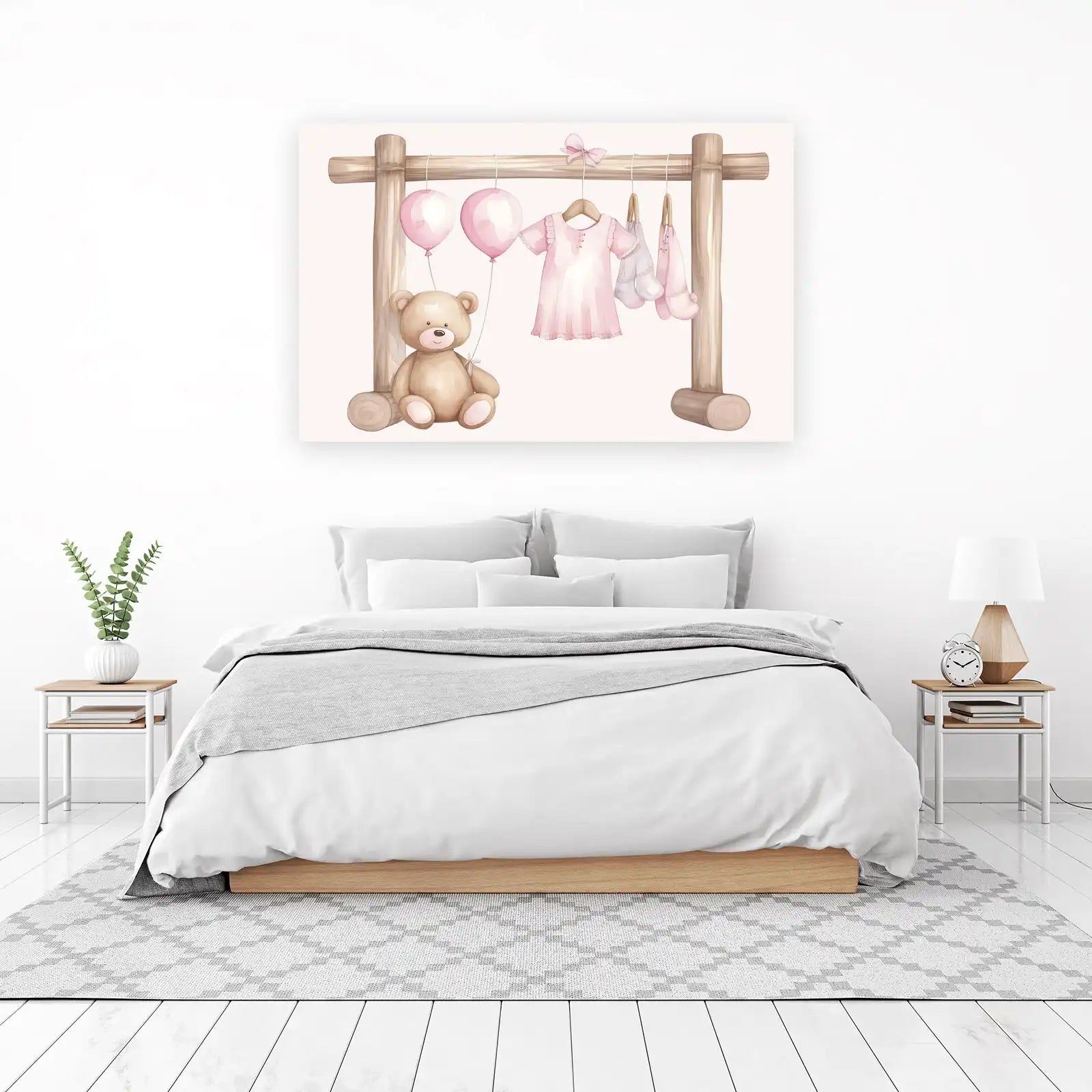 Sweet Dreams Bear & Baby Clothes Wall Art
