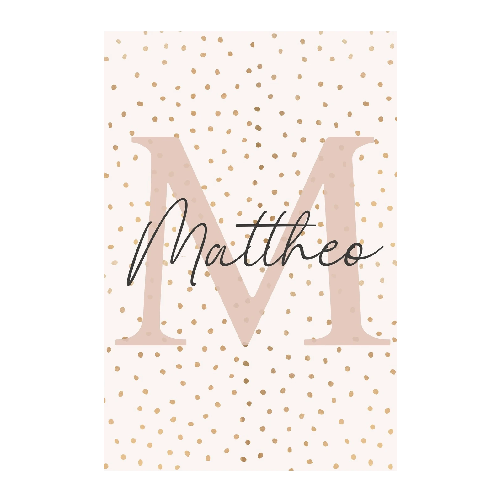 Mattheo Name Art "M" Gold Dot Wall Art