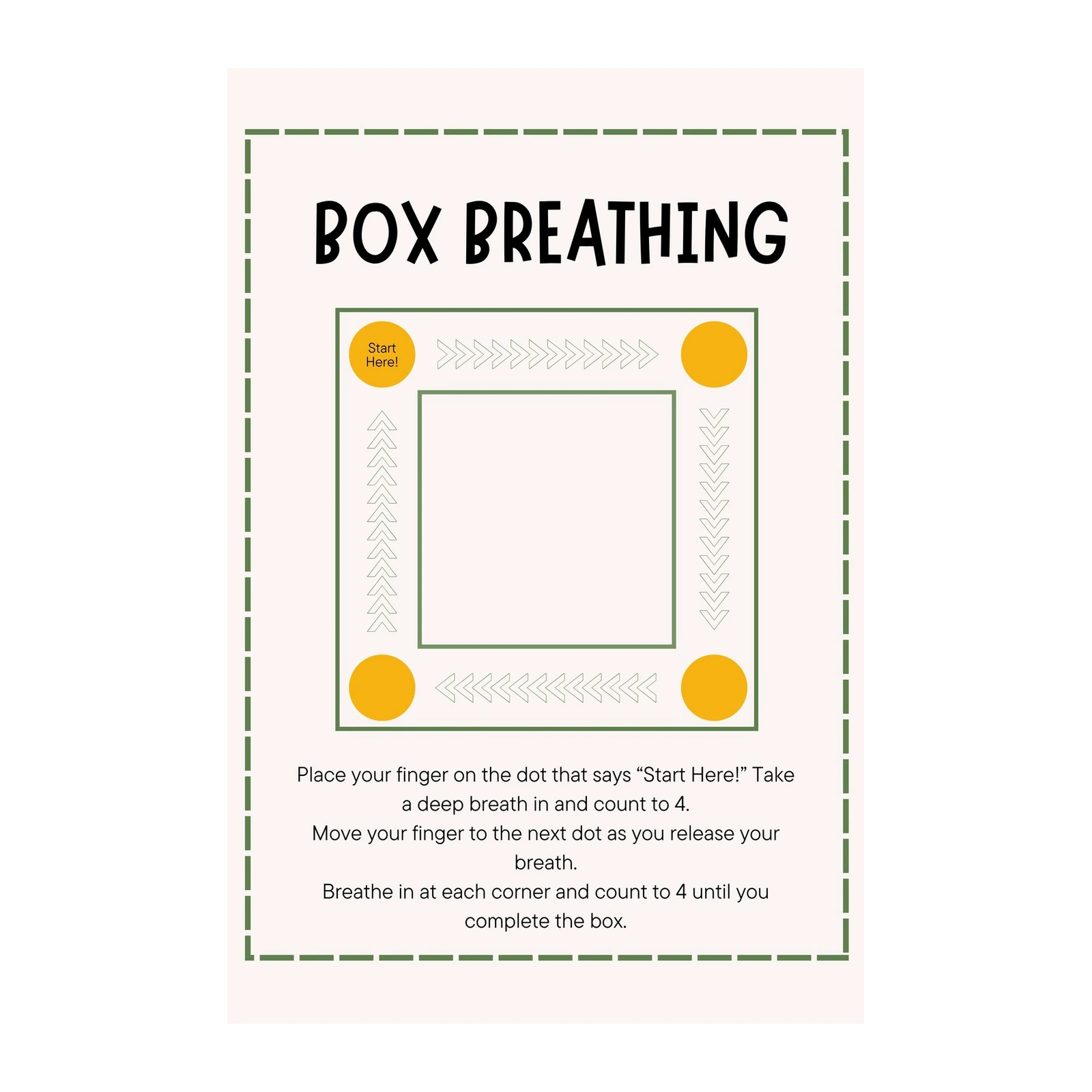 Mindful Box Breathing Guide Wall Art