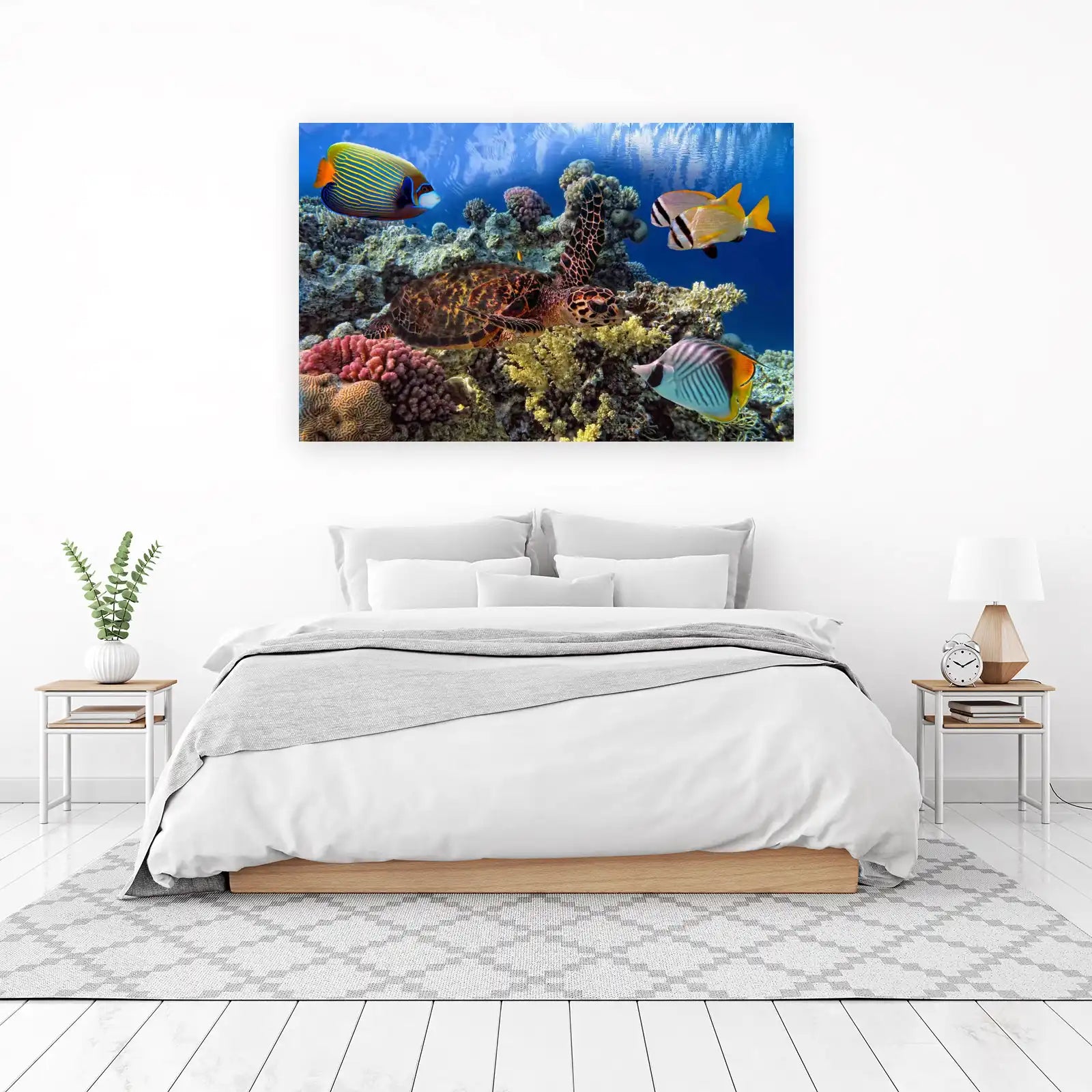 Ocean Turtle & Coral Reef Wall Art