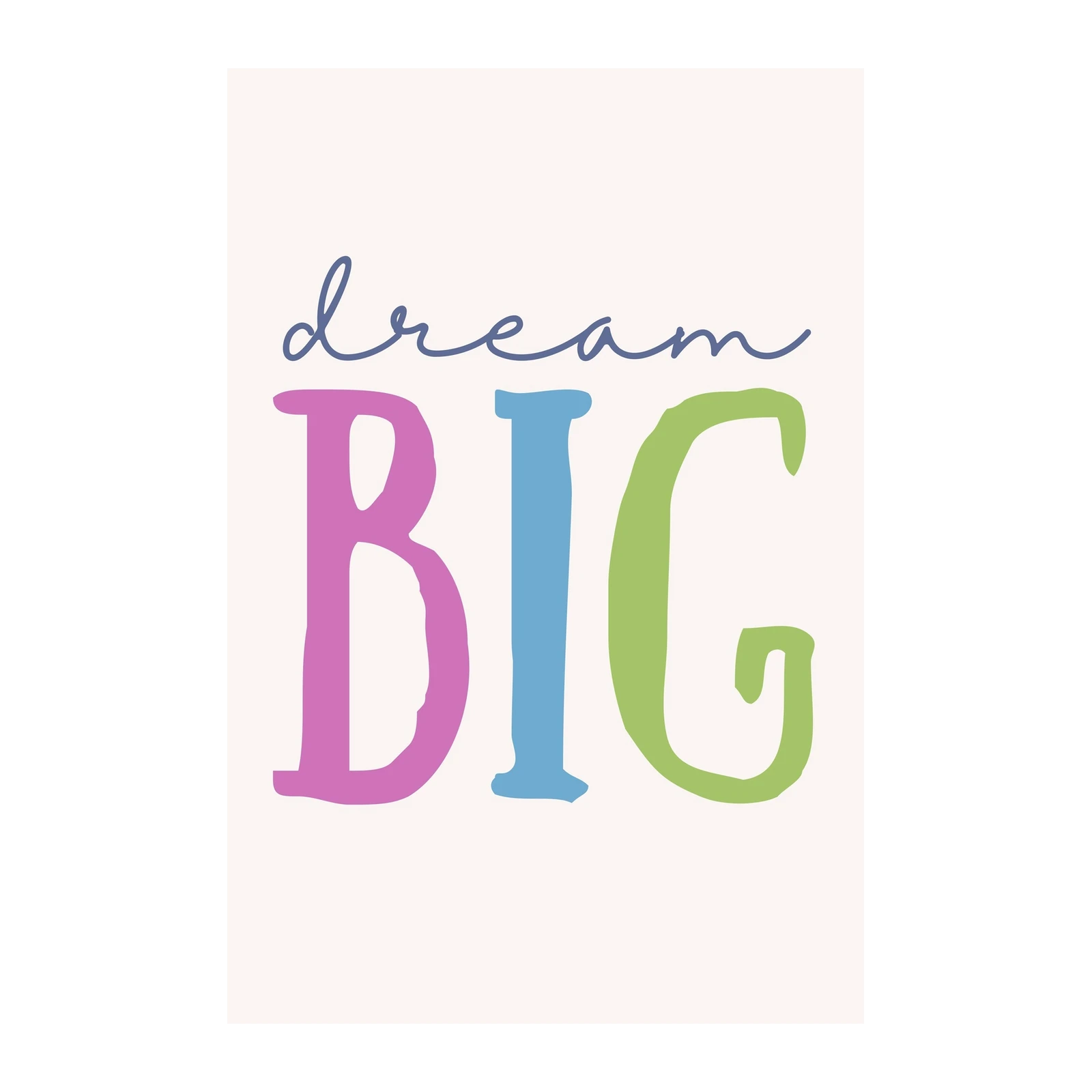 Dream Big Inspirational Quote Wall Art