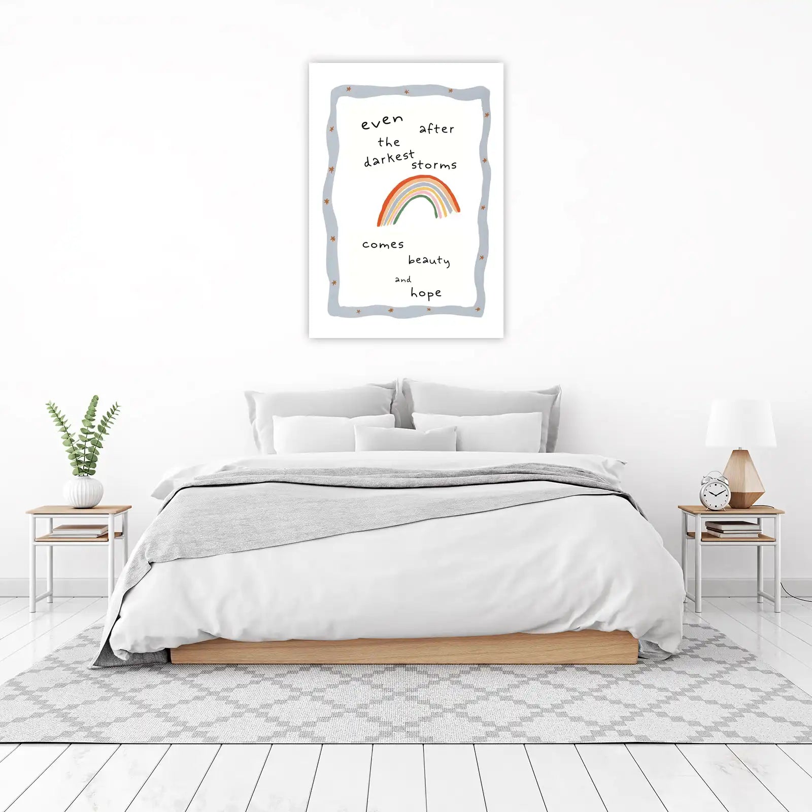 Rainbow Hope Inspirational Quote Wall Art