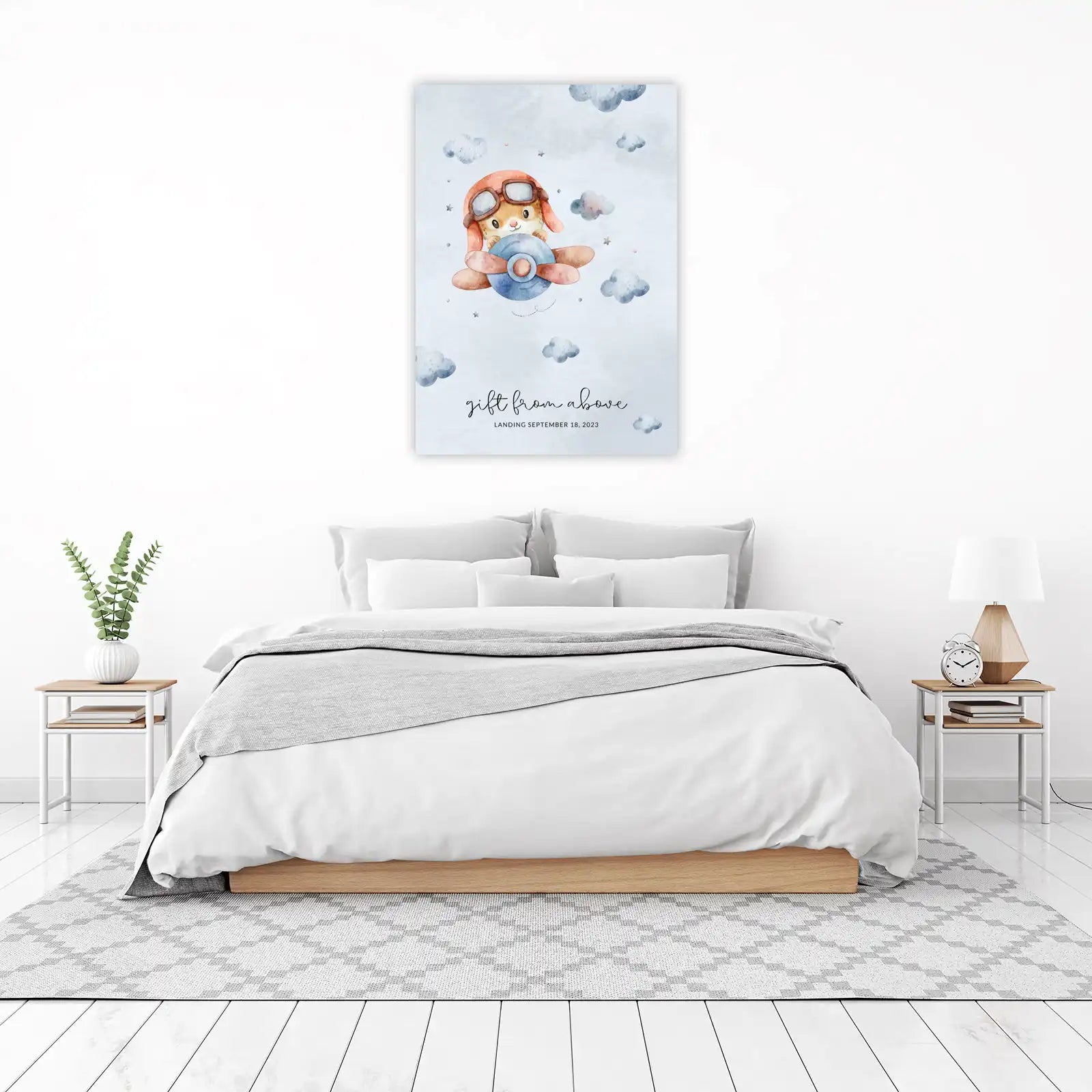 Adorable Pilot Hamster Flying Cute Airplane Wall Art