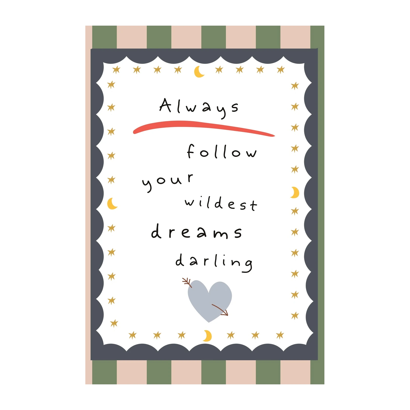 Follow Your Dreams Inspirational Quote Wall Art