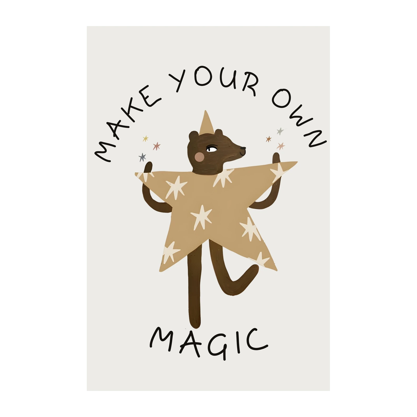Whimsical Bear 'Make Your Own Magic' Wall Art