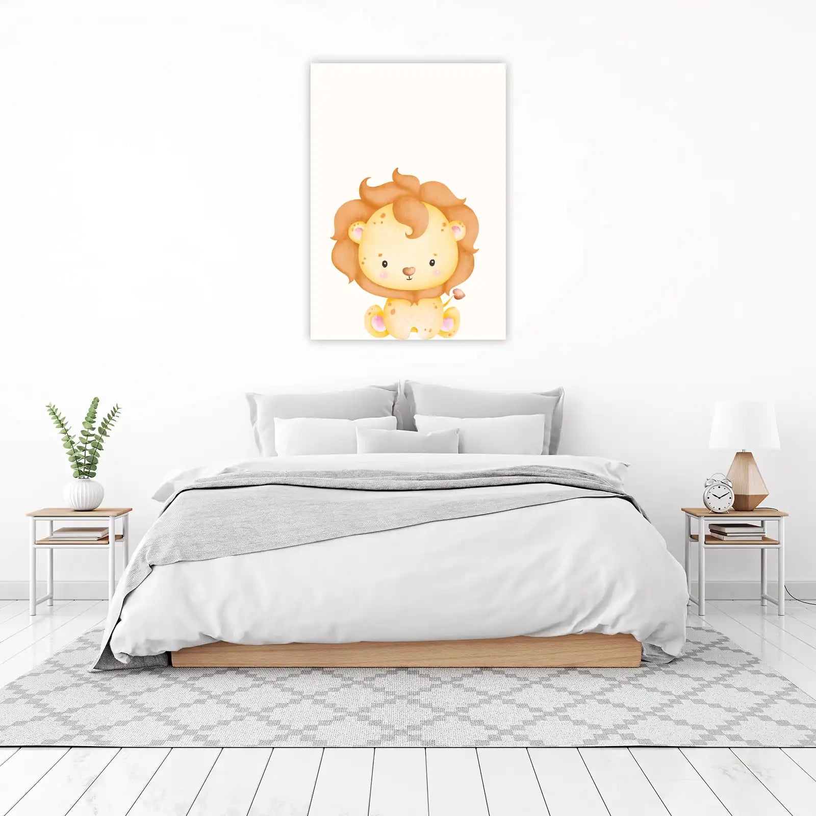 Adorable Lion Cub Watercolor Wall Art