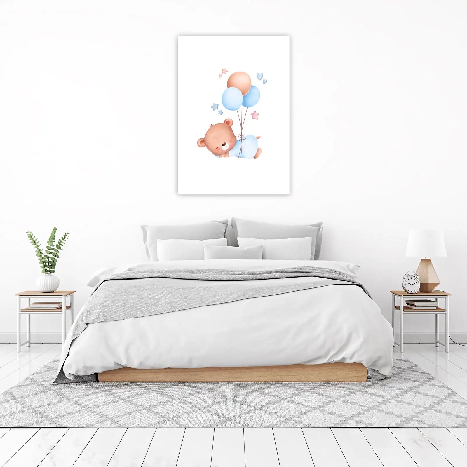 Dreamy Bear with Balloons Wall Art