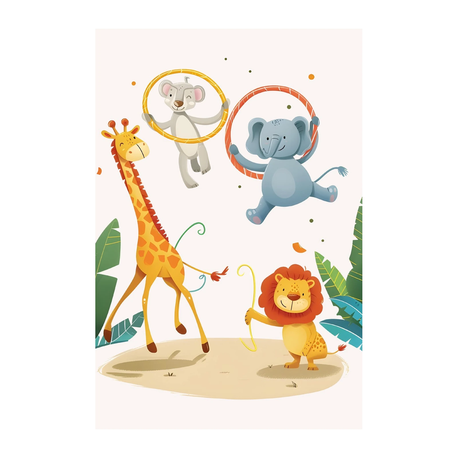 Jungle Circus Animals Wall Art