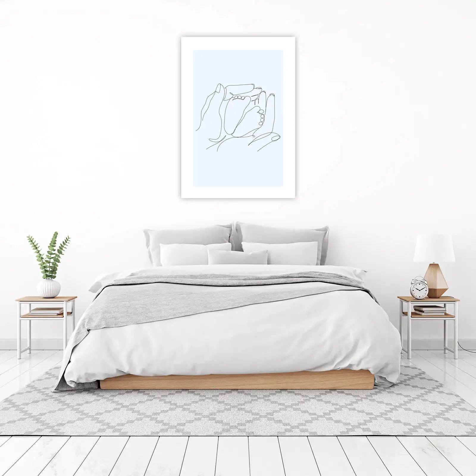 Baby Footprint Line Art Wall Art