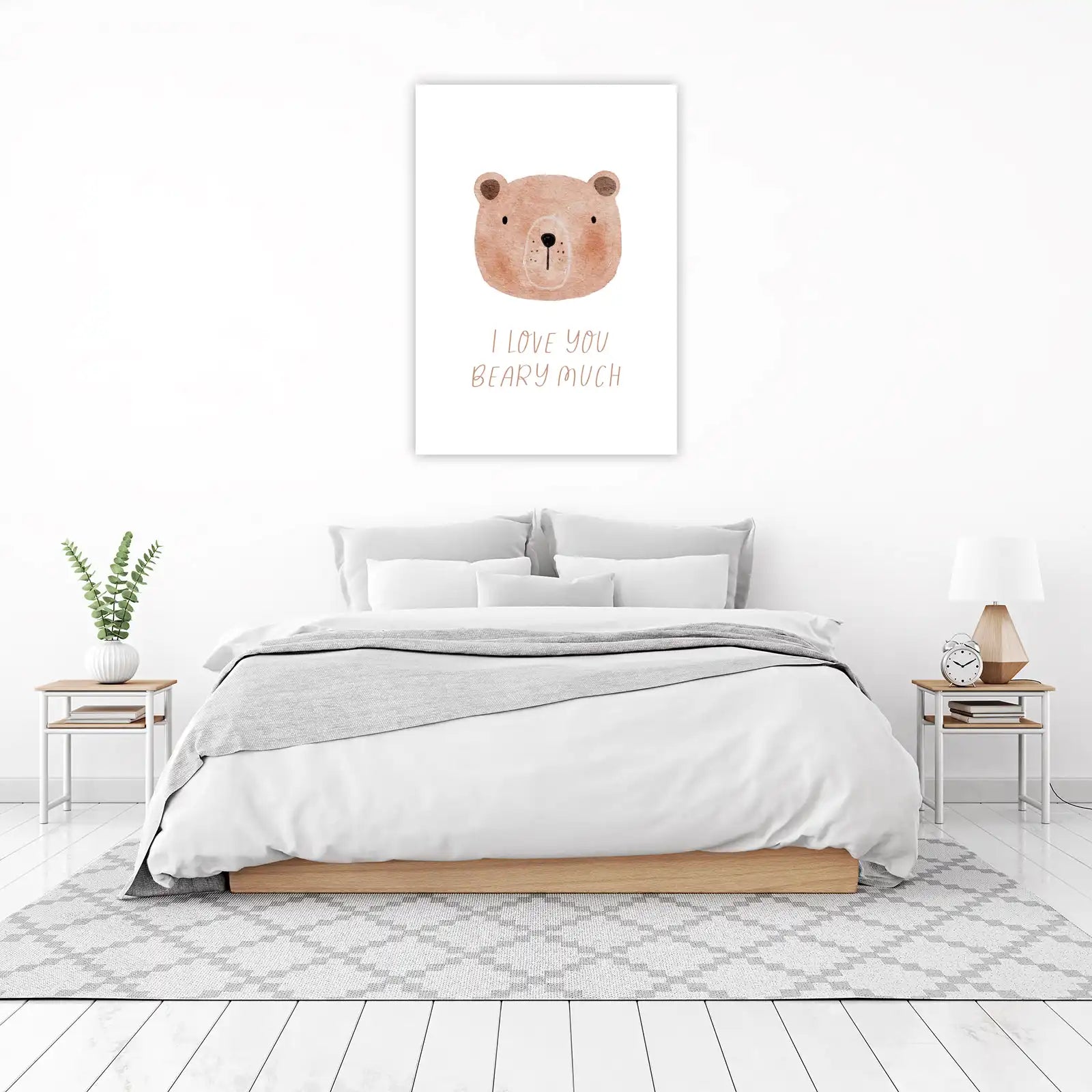 Cute Bear I Love You Beary Much Wall Art