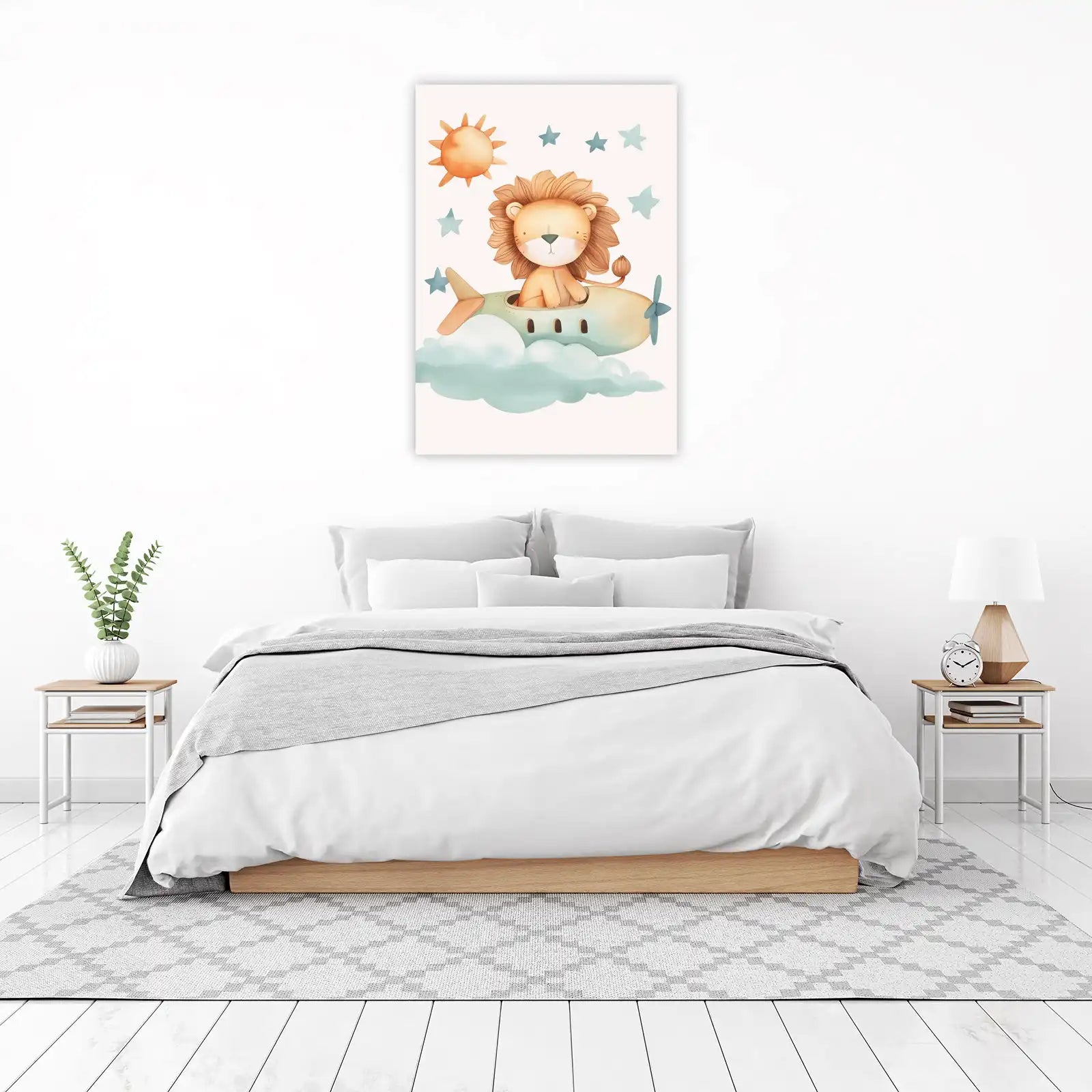 Cute Lion Pilot Adventure Wall Art