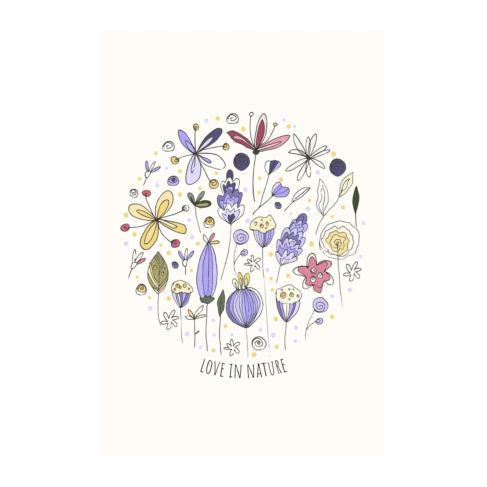 Whimsical Floral Love in Nature Wall Art
