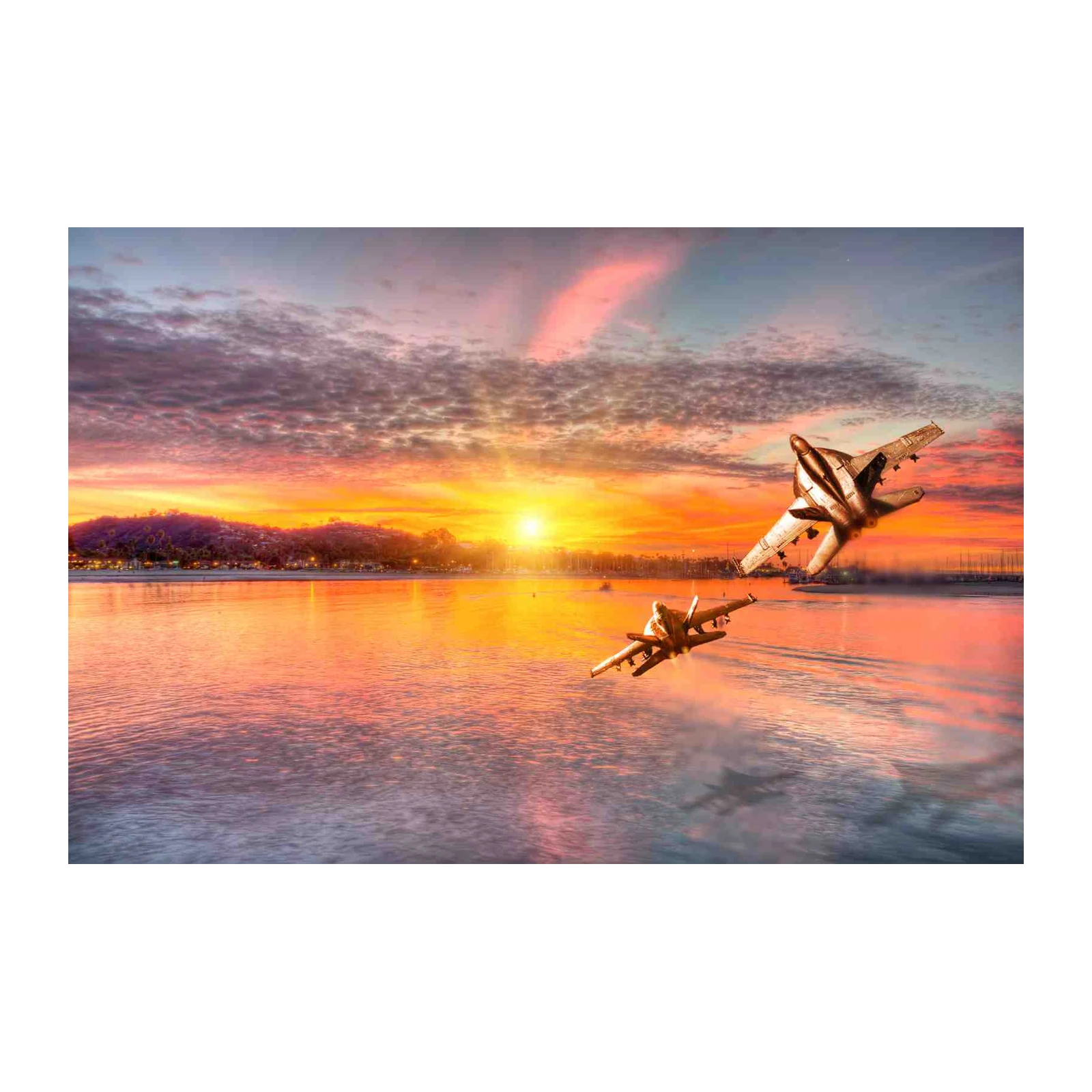Jet Fighter Sunset Serenity Wall Art