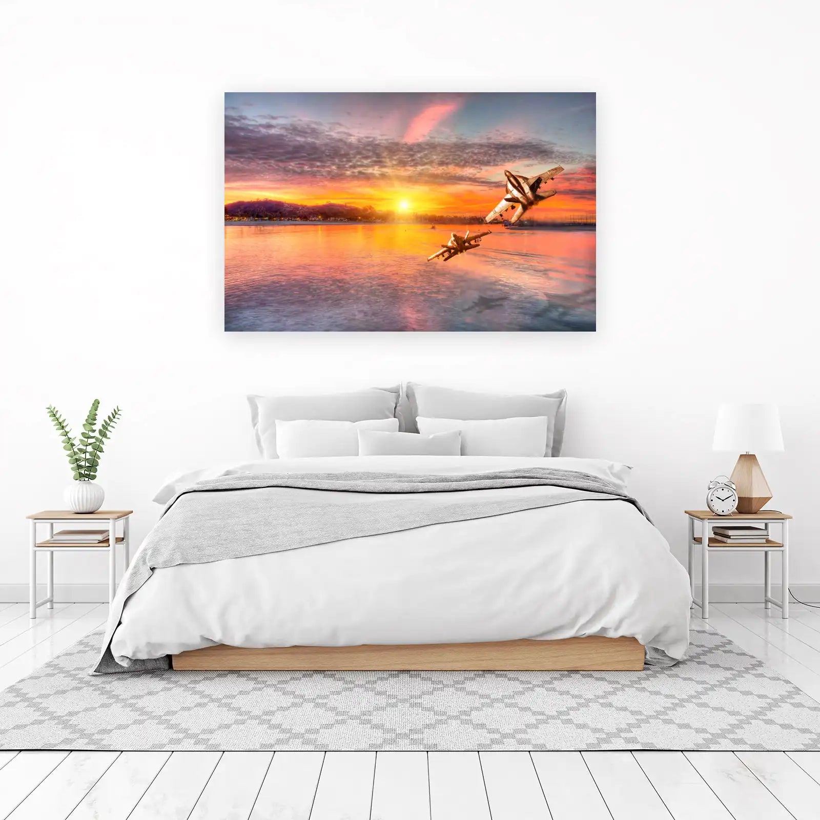 Jet Fighter Sunset Serenity Wall Art