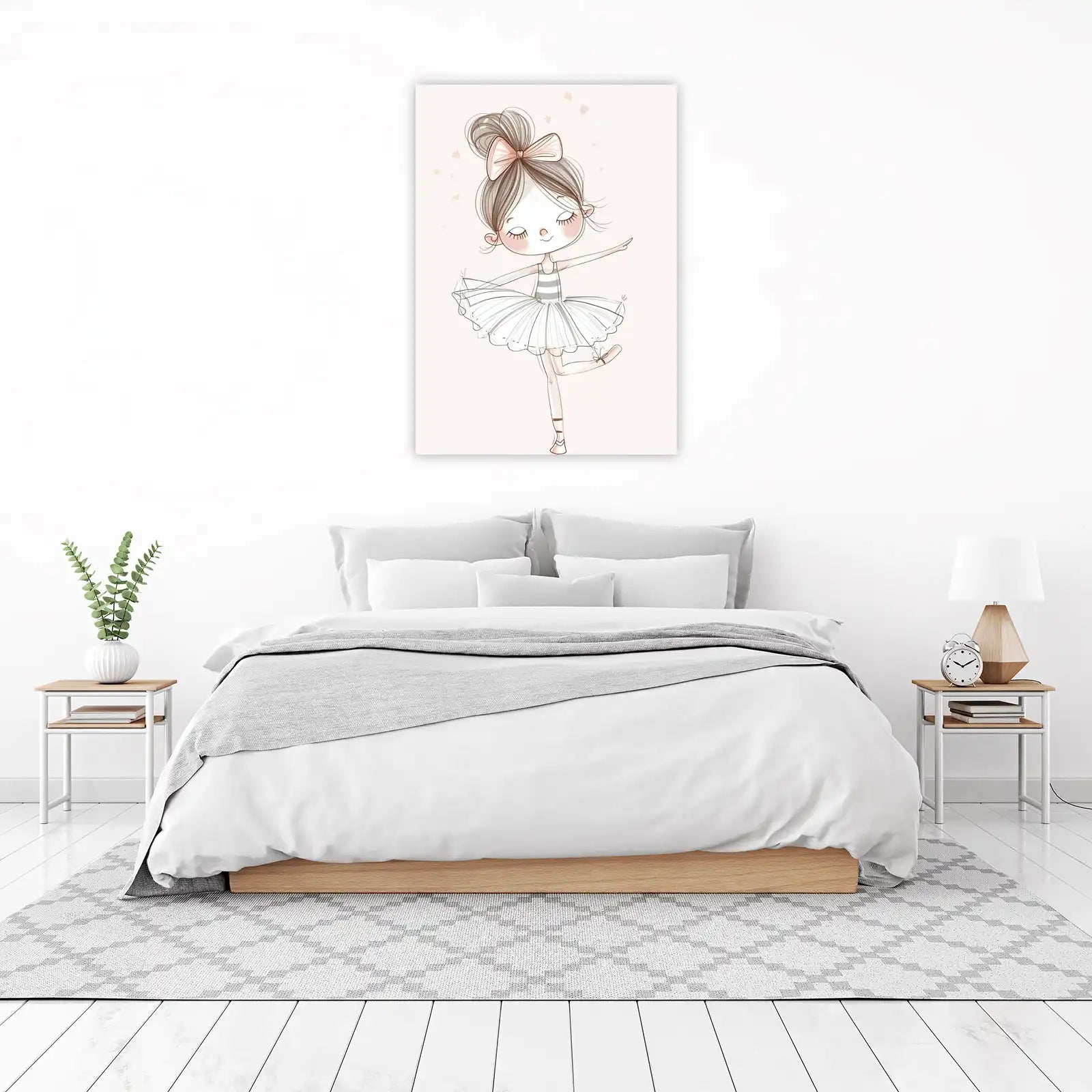 Adorable Ballerina Girl Sketch Wall Art