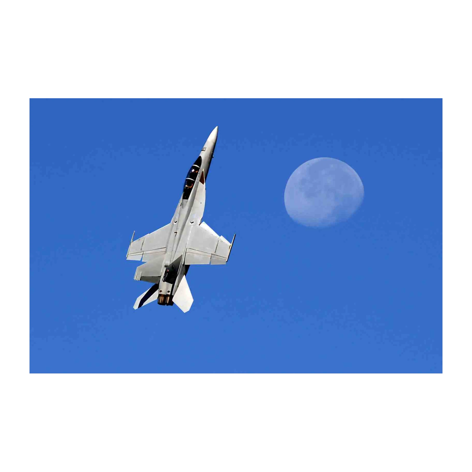 Fighter Jet Ascending Moon Wall Art