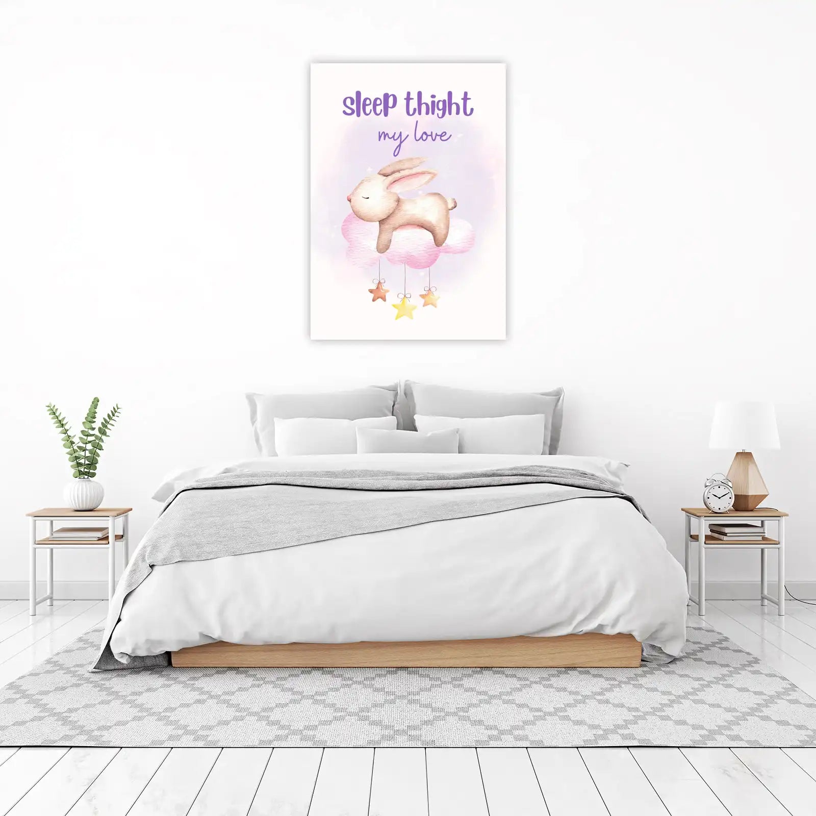 Sleepy Bunny Cloud Dreams Wall Art