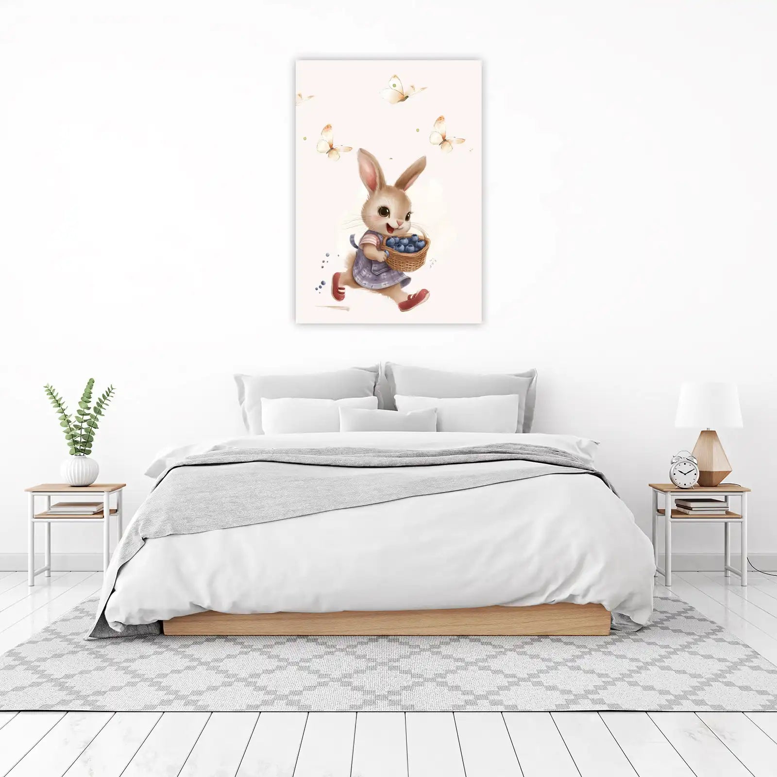 Adorable Bunny Blueberry Adventure Wall Art