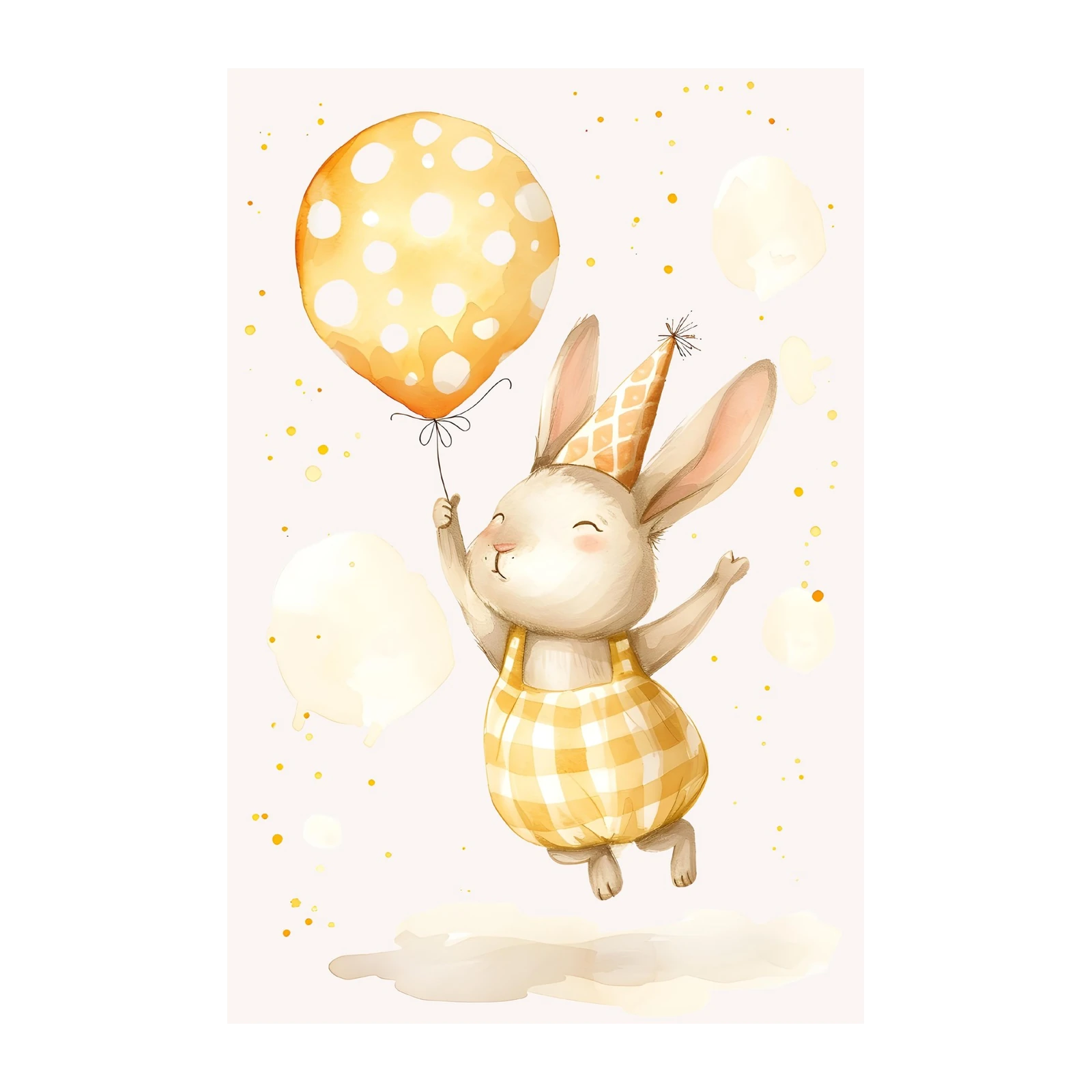 Joyful Bunny Birthday Balloon Wall Art
