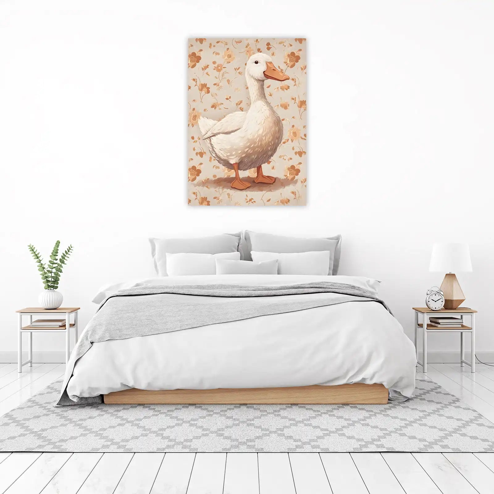 Charming Farmhouse Duck Floral Wall Art