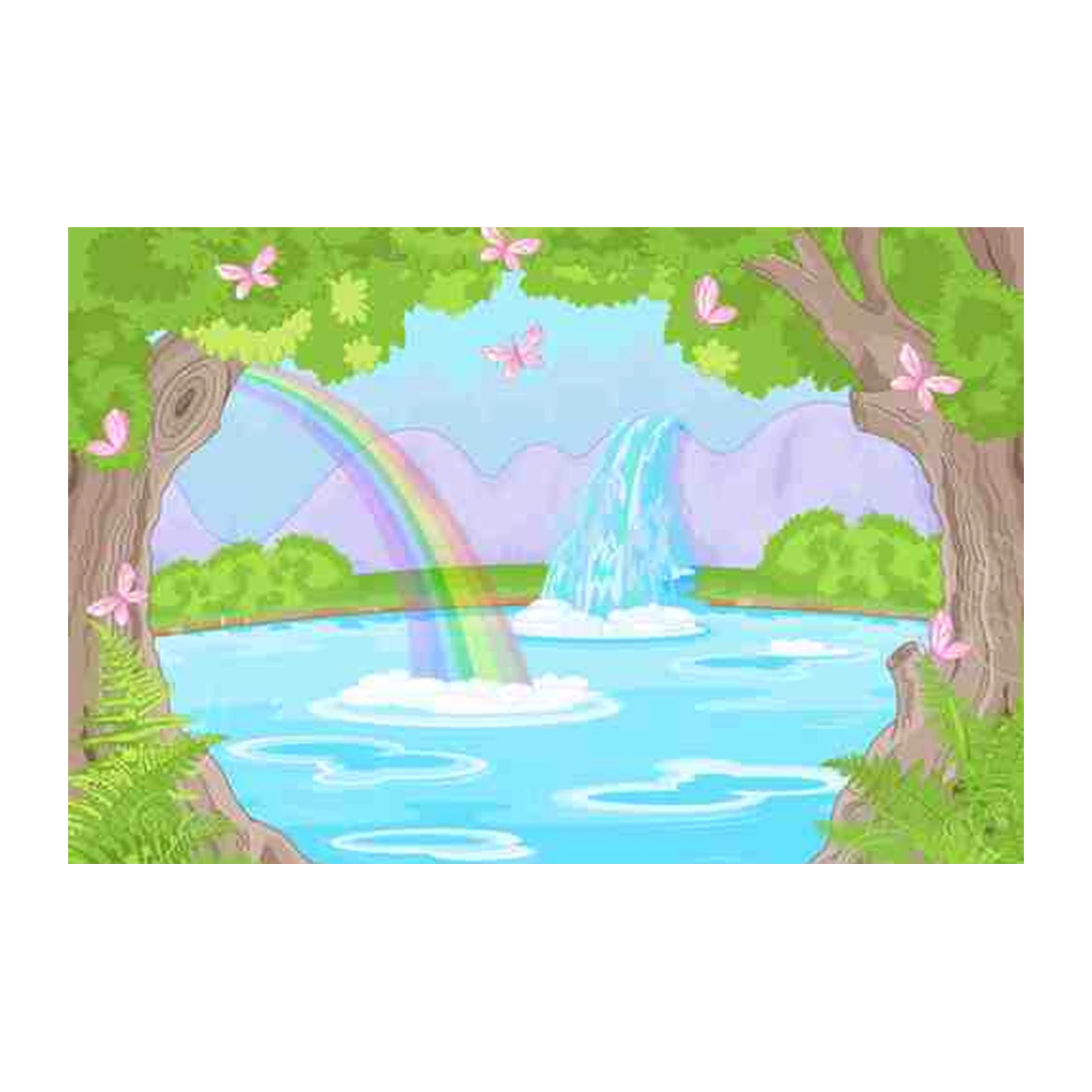 Enchanting Rainbow Waterfall Nature Wall Art